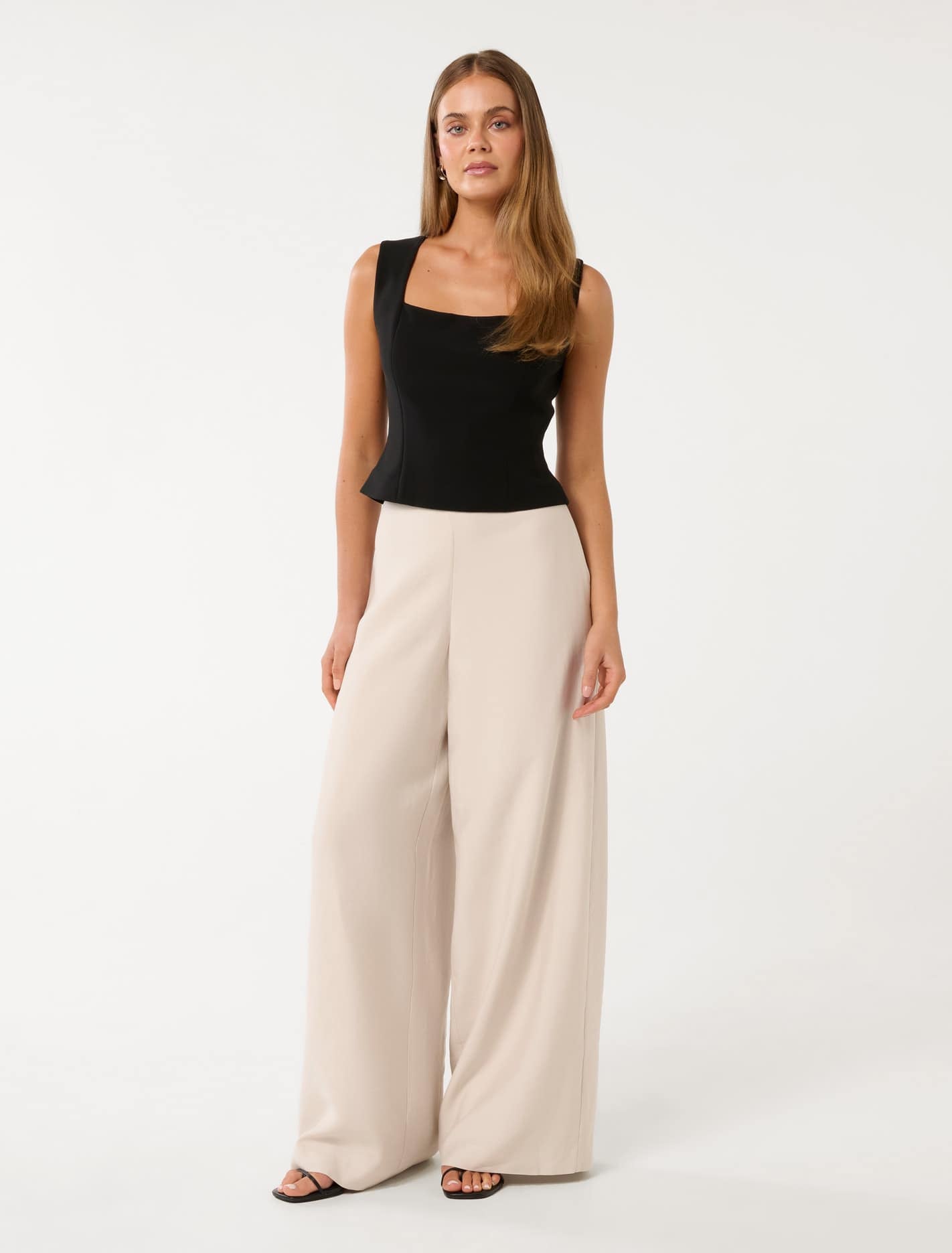 Harriet Pleat Wide Leg Pant Cloud