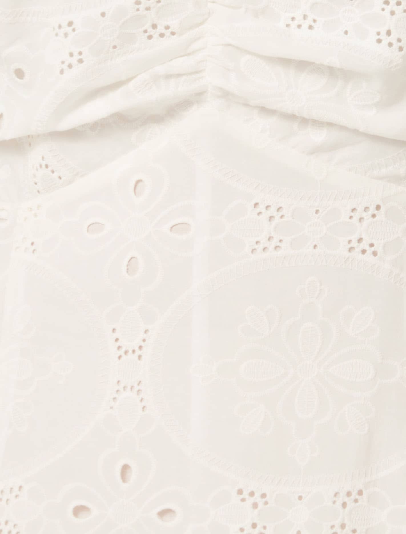 Bellona Curve Broderie Midi Dress Porcelain