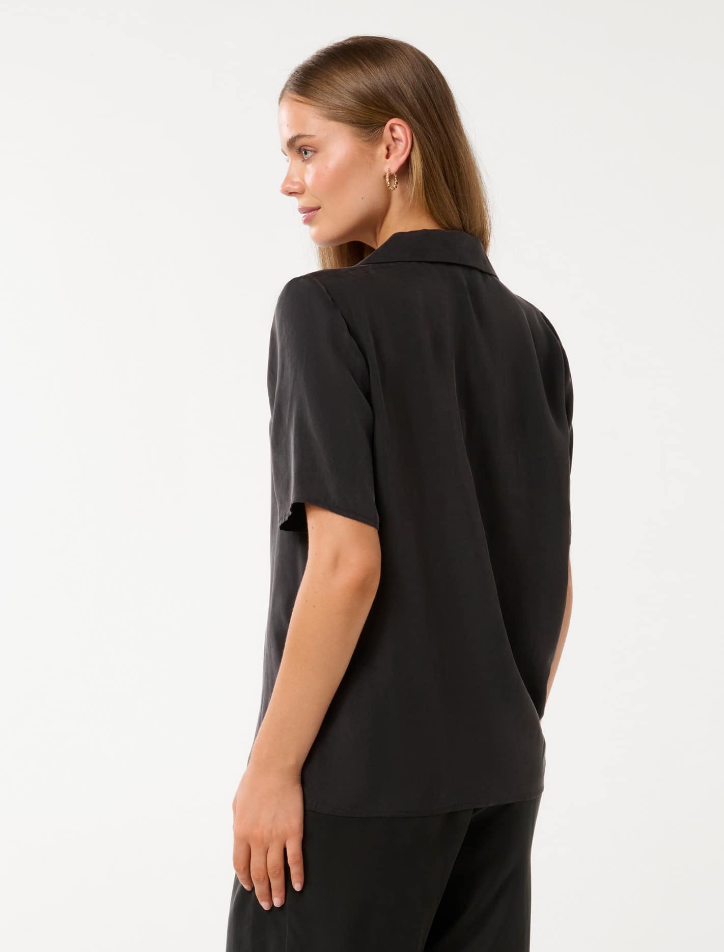 Bella Button Front Shirt Black