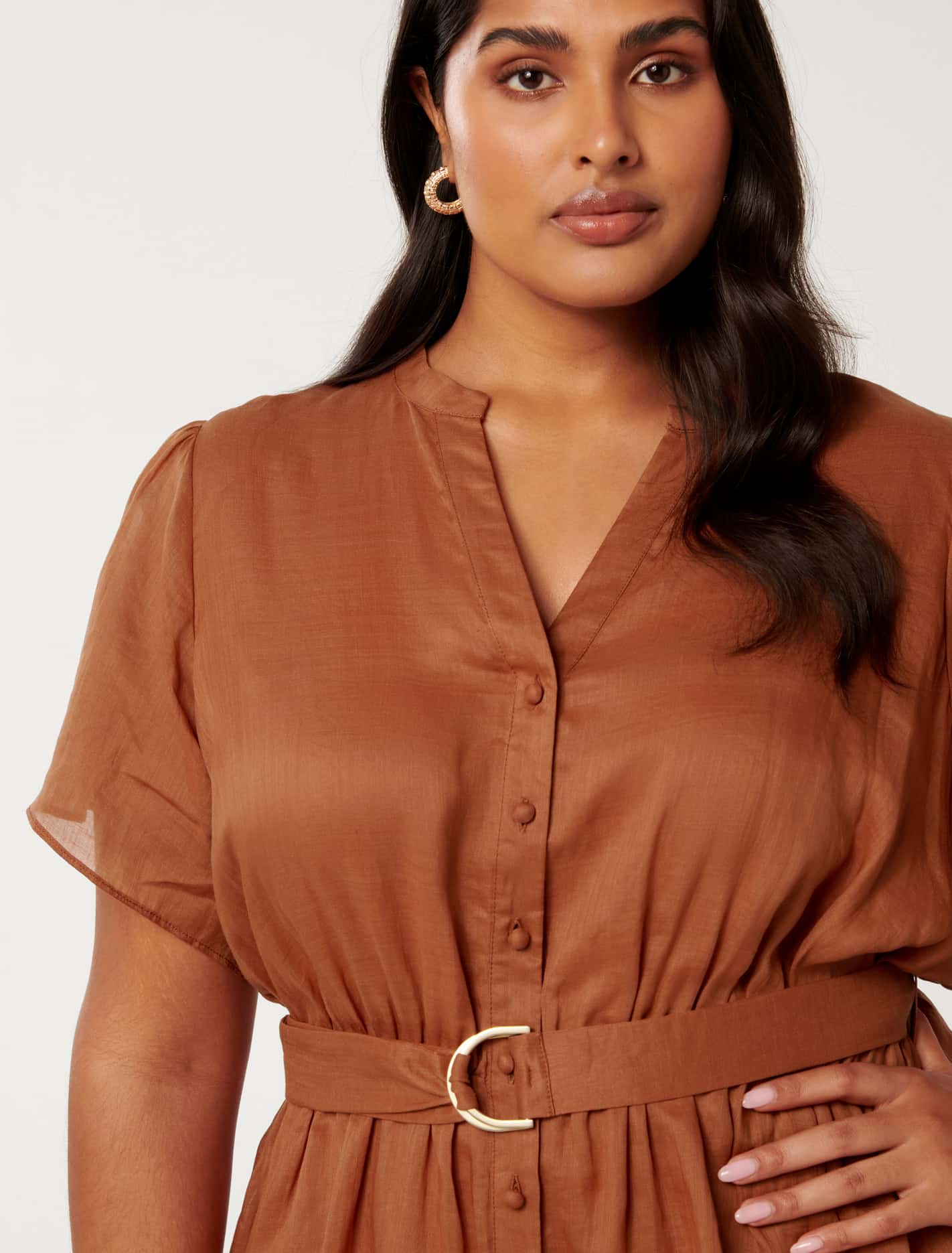 Logan Curve Flutter Sleeve Mini Mocha Bisque