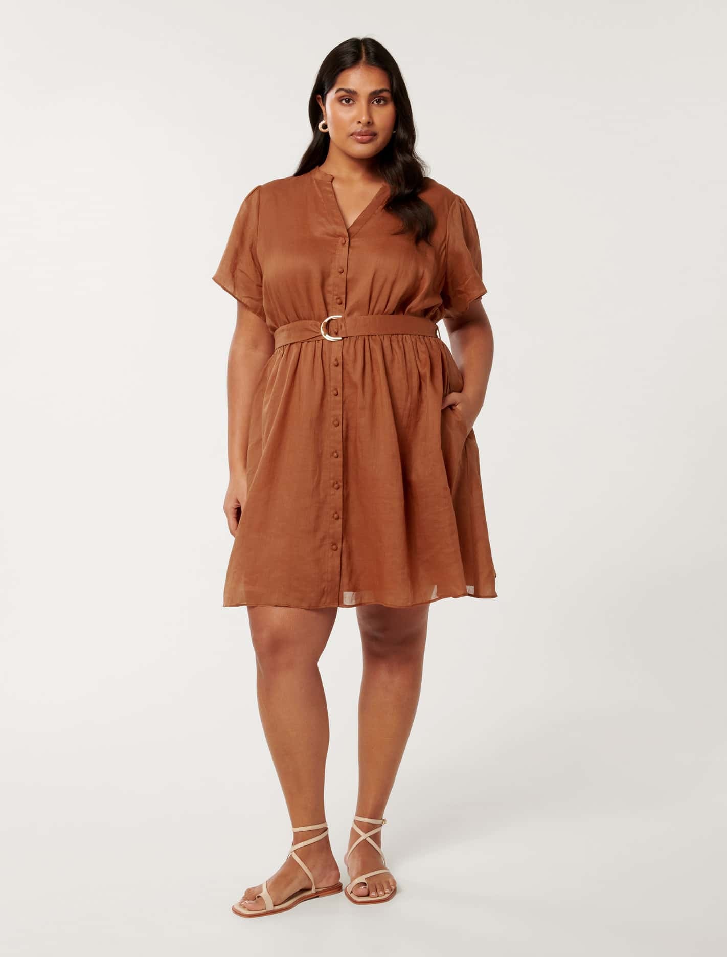 Logan Curve Flutter Sleeve Mini Mocha Bisque
