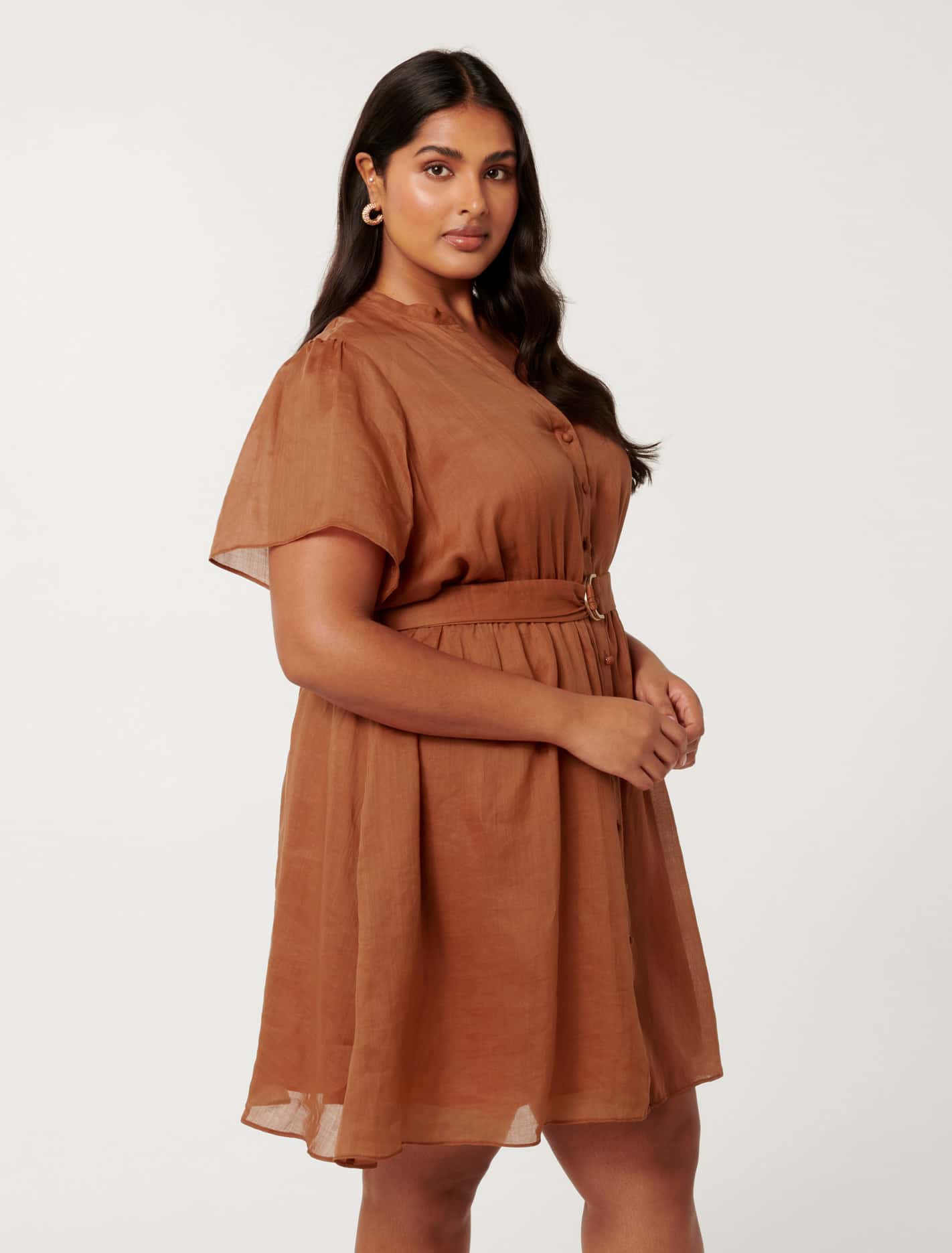 Logan Curve Flutter Sleeve Mini Mocha Bisque