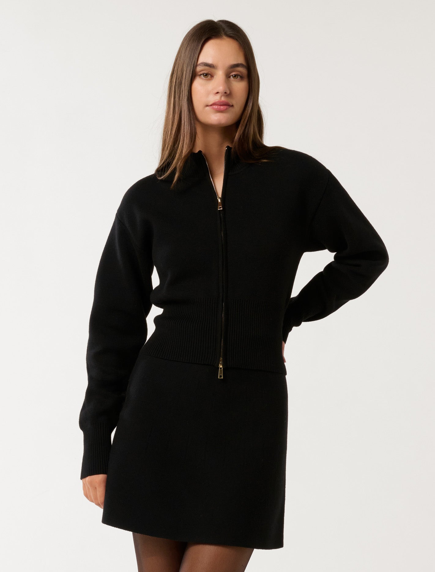 Tia Knit Co-ord Mini Skirt Black