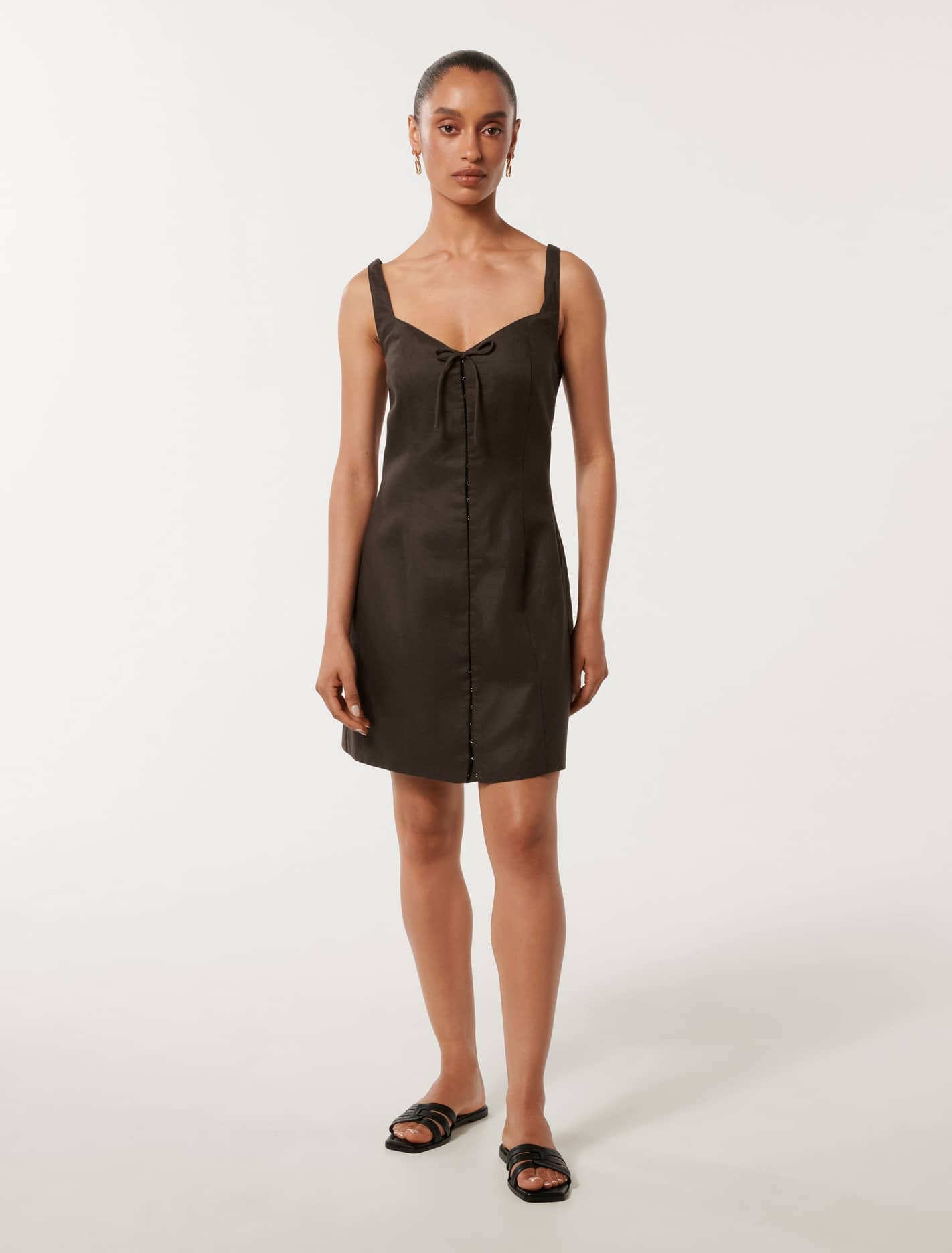 Monica Petite Bow Front Hook & Eye Mini Dark Chocolate
