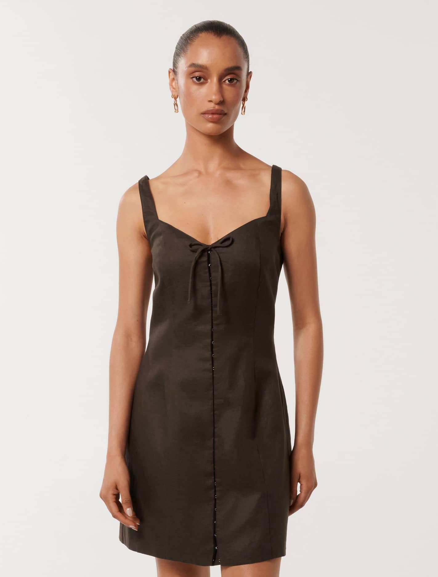 Monica Petite Bow Front Hook & Eye Mini Dark Chocolate
