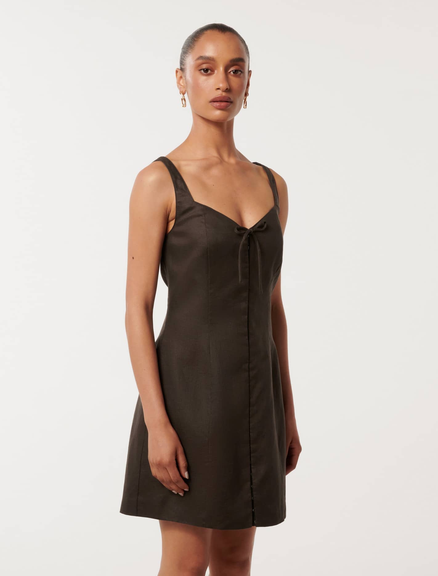Monica Petite Bow Front Hook & Eye Mini Dark Chocolate