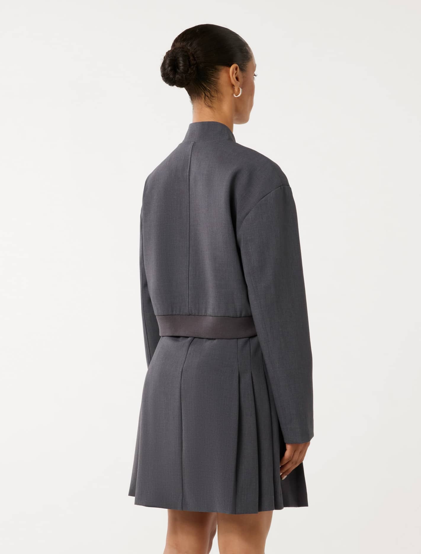 Maddison Petite Formal Bomber Jacket Grey Marle Co-ord