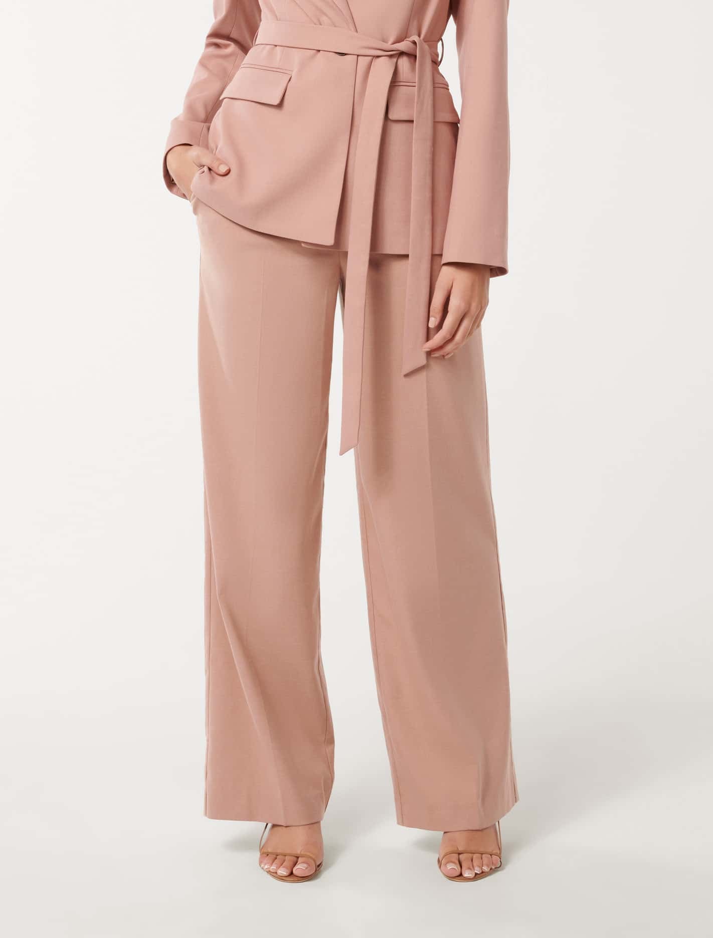 Iris Wide Leg Pant Soft Pink Suit