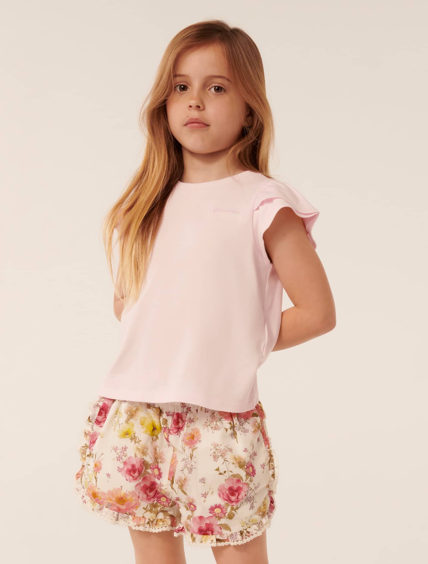 Bijou Embroidered T-Shirt Pink Marshmallow