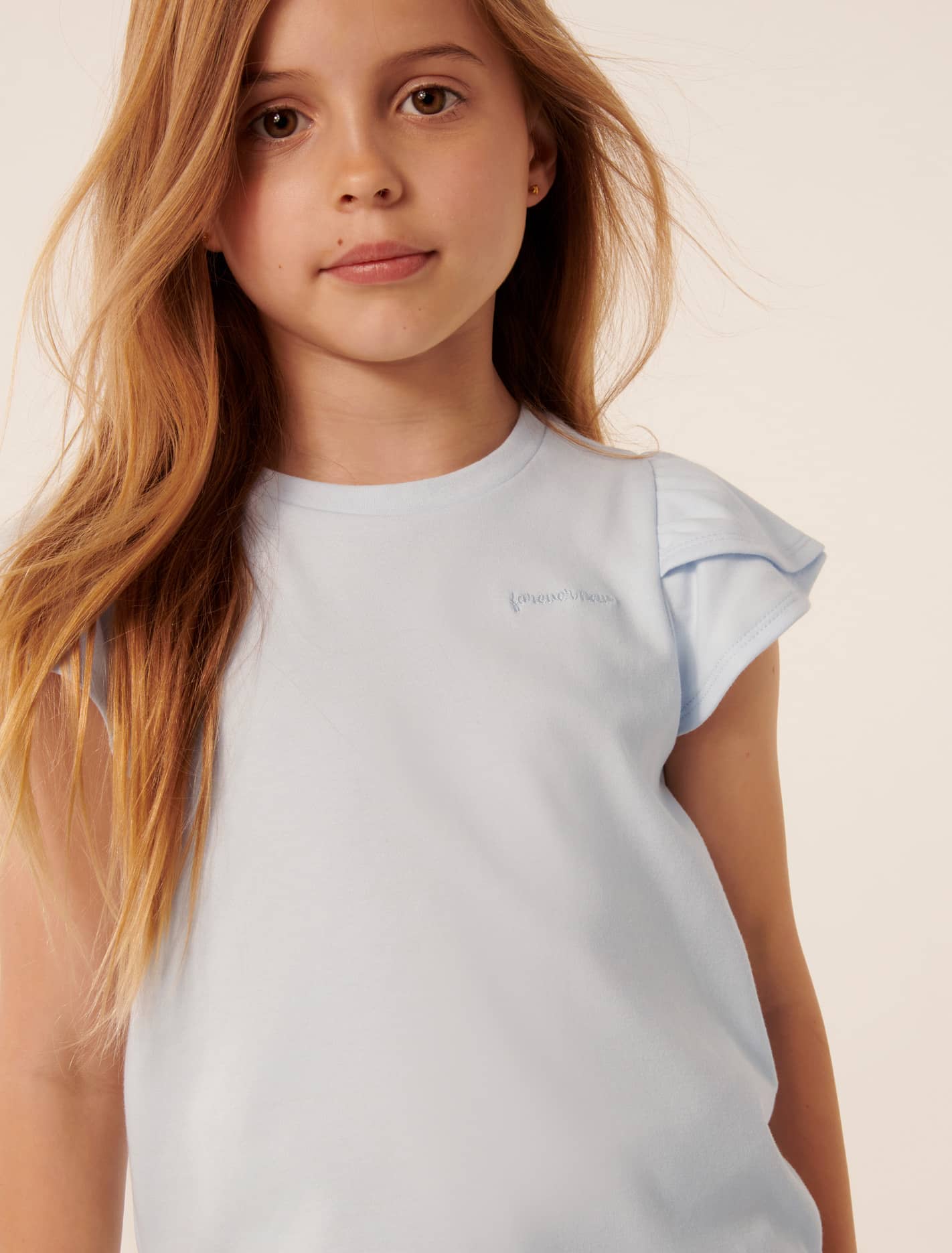 Bijou Embroidered T-Shirt Sky Blue
