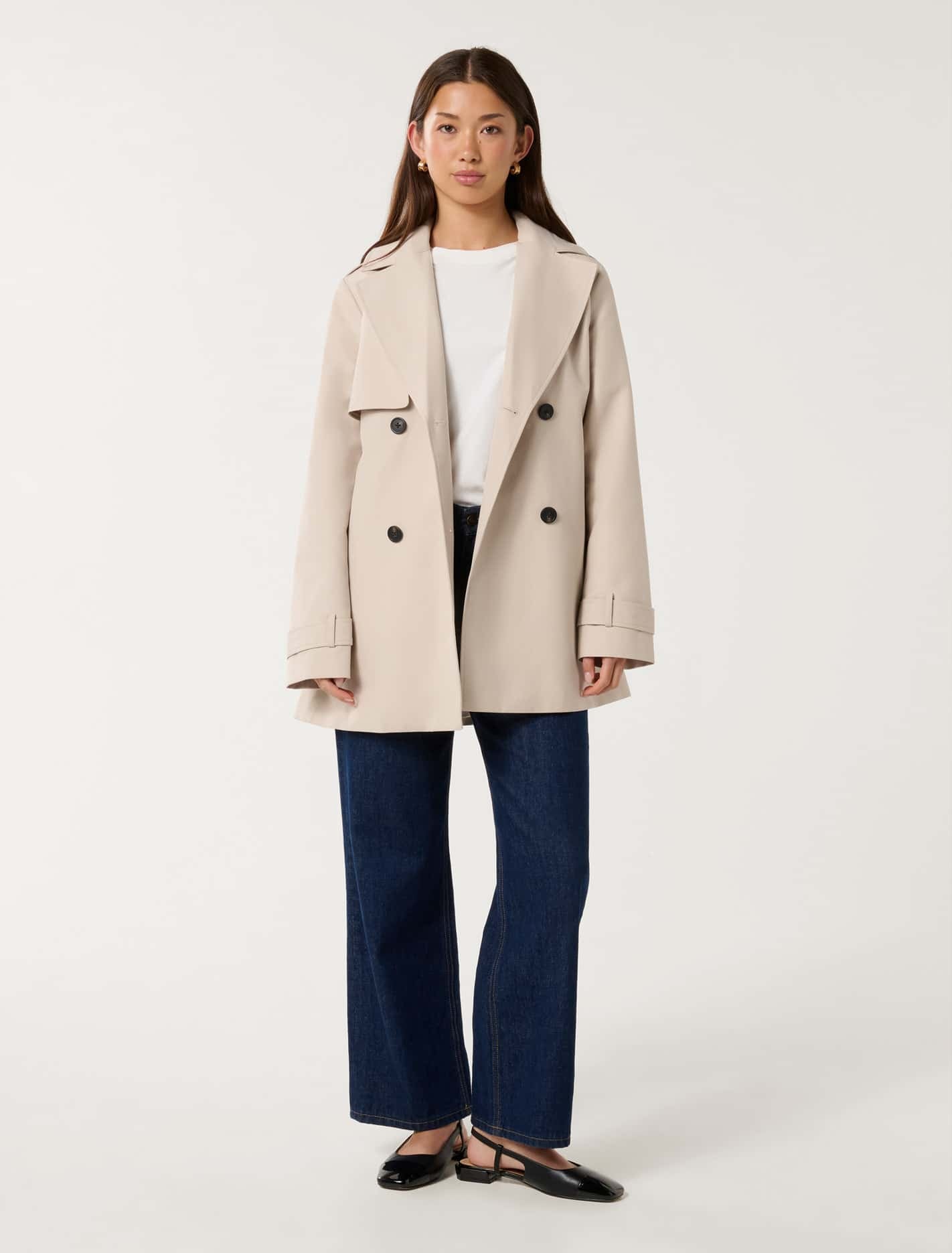 Rhea Hooded Water Resistant Trench Coat Neutral