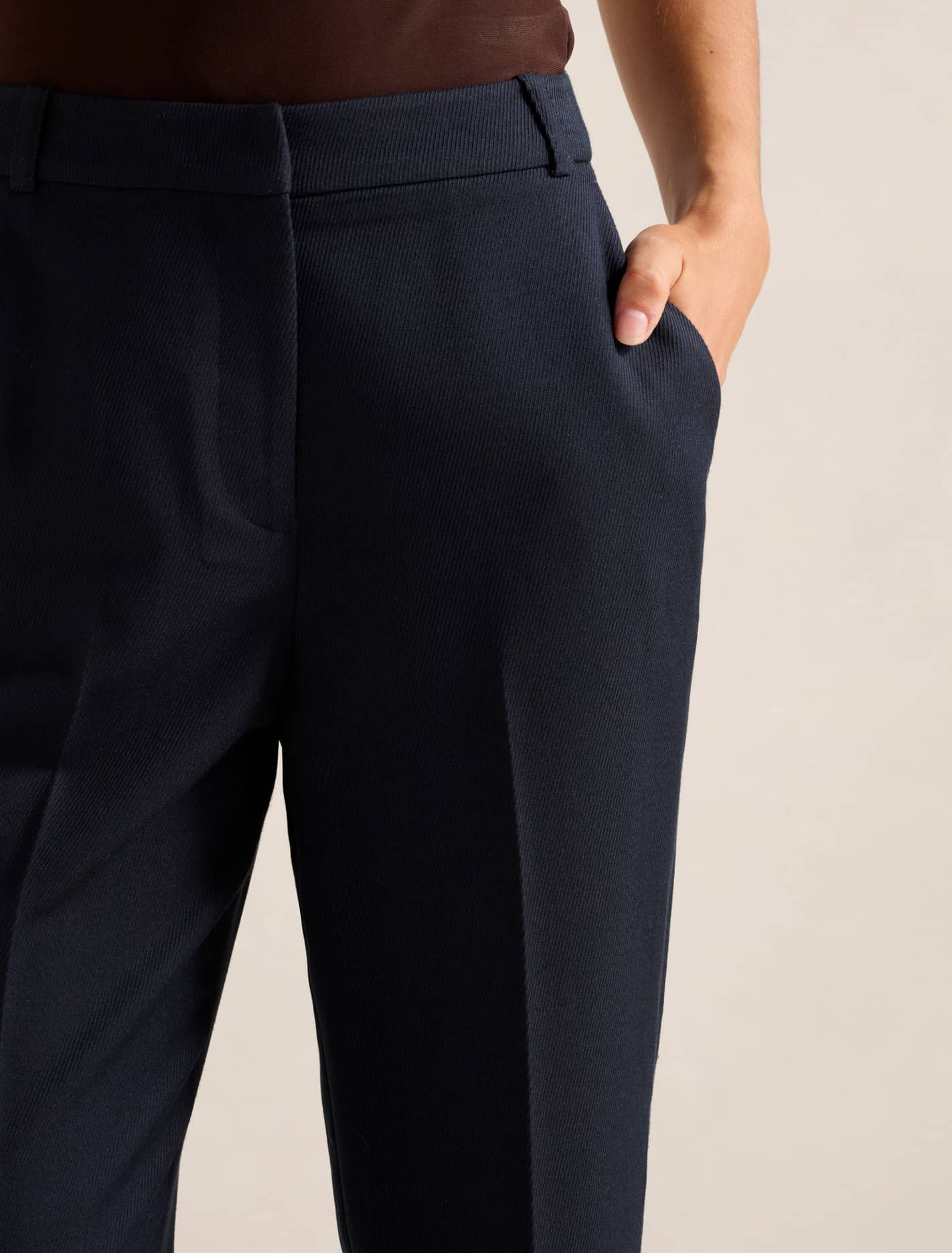 Carson Twill Straight-Leg Pants Navy Suit