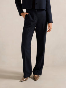 Carson Twill Straight-Leg Pants Navy Suit
