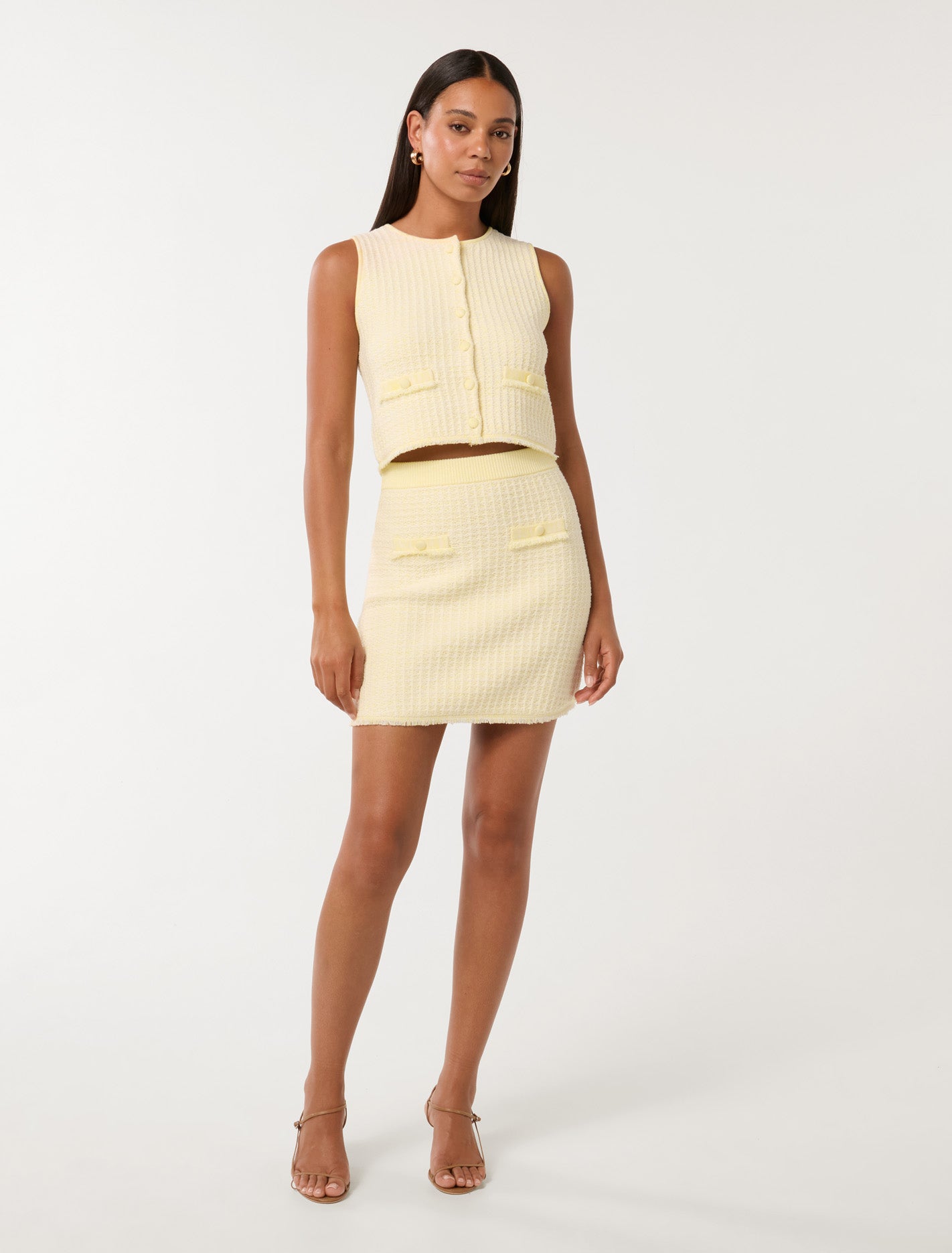 Aria Bouclé Knit Tank Lemon