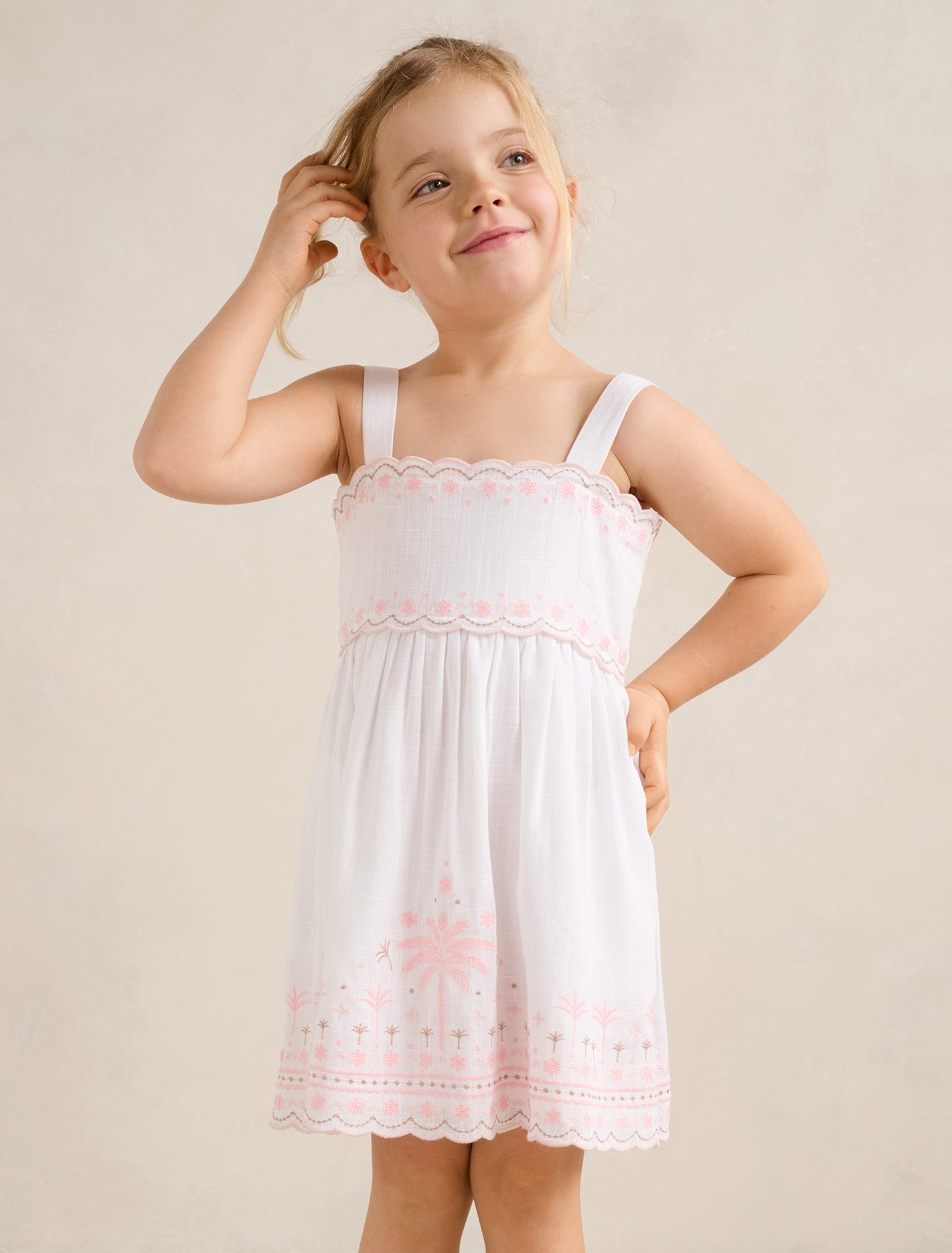 Janis Broderie Girls Dress  Seychelles Embroidery