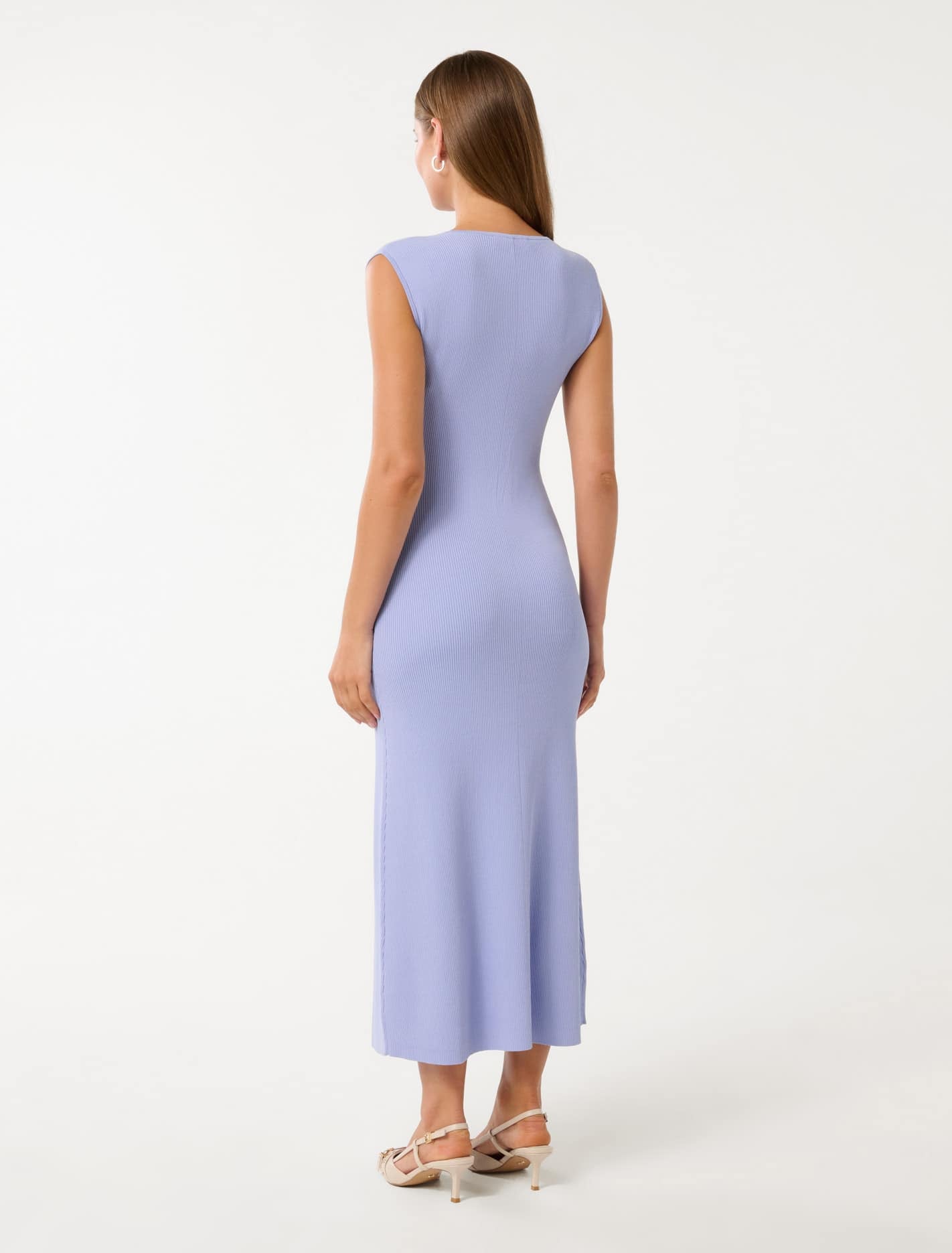 Aster Hook and Eye Detail Midi Dress Baby Lavender