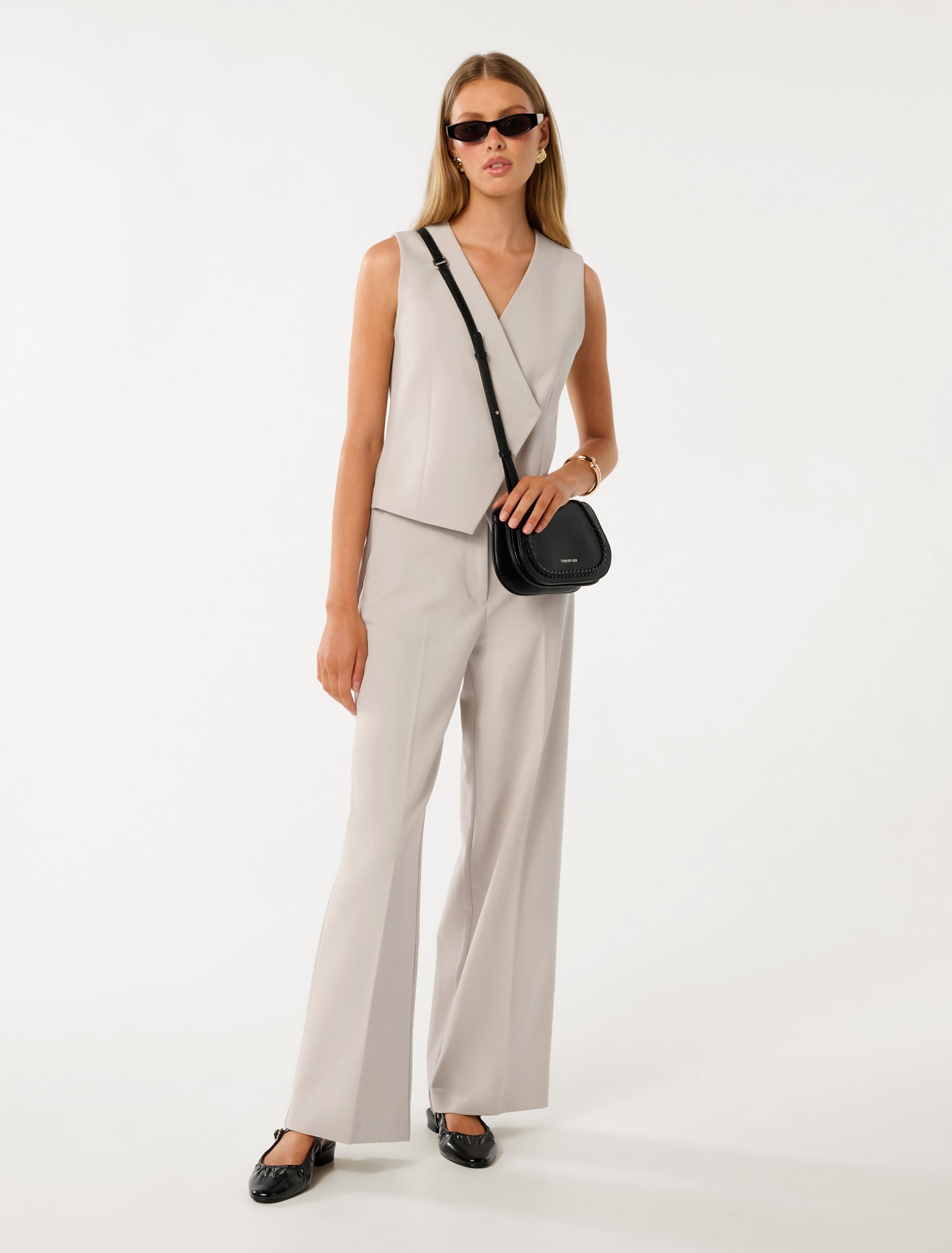 Cari Straight-Leg Pants Light Pebble Suit
