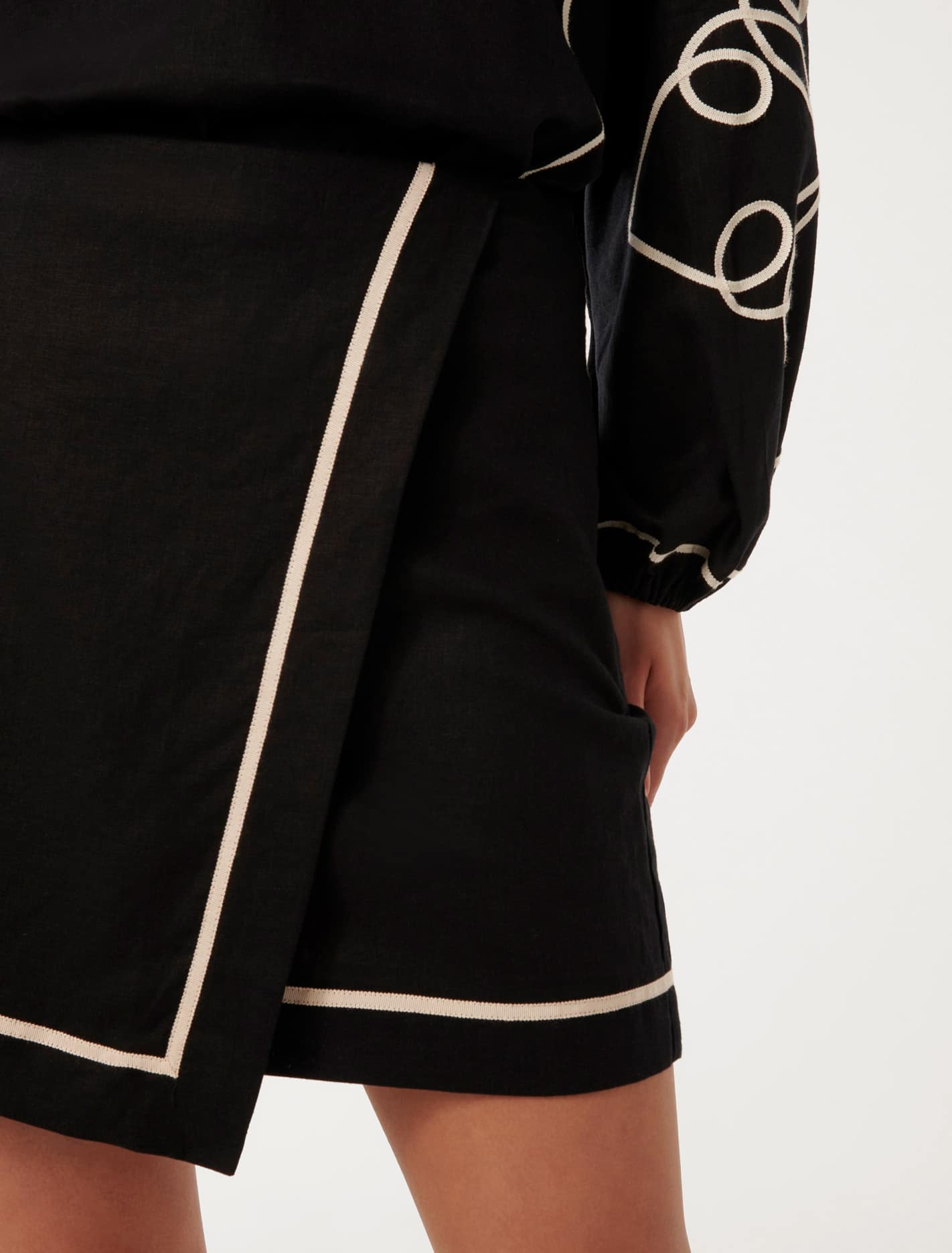 Claude Wrap Mini Skirt Black Co-Ord