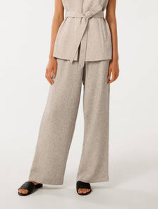 Jackie Textured Wide-Leg Pants Soft Grey Fleck