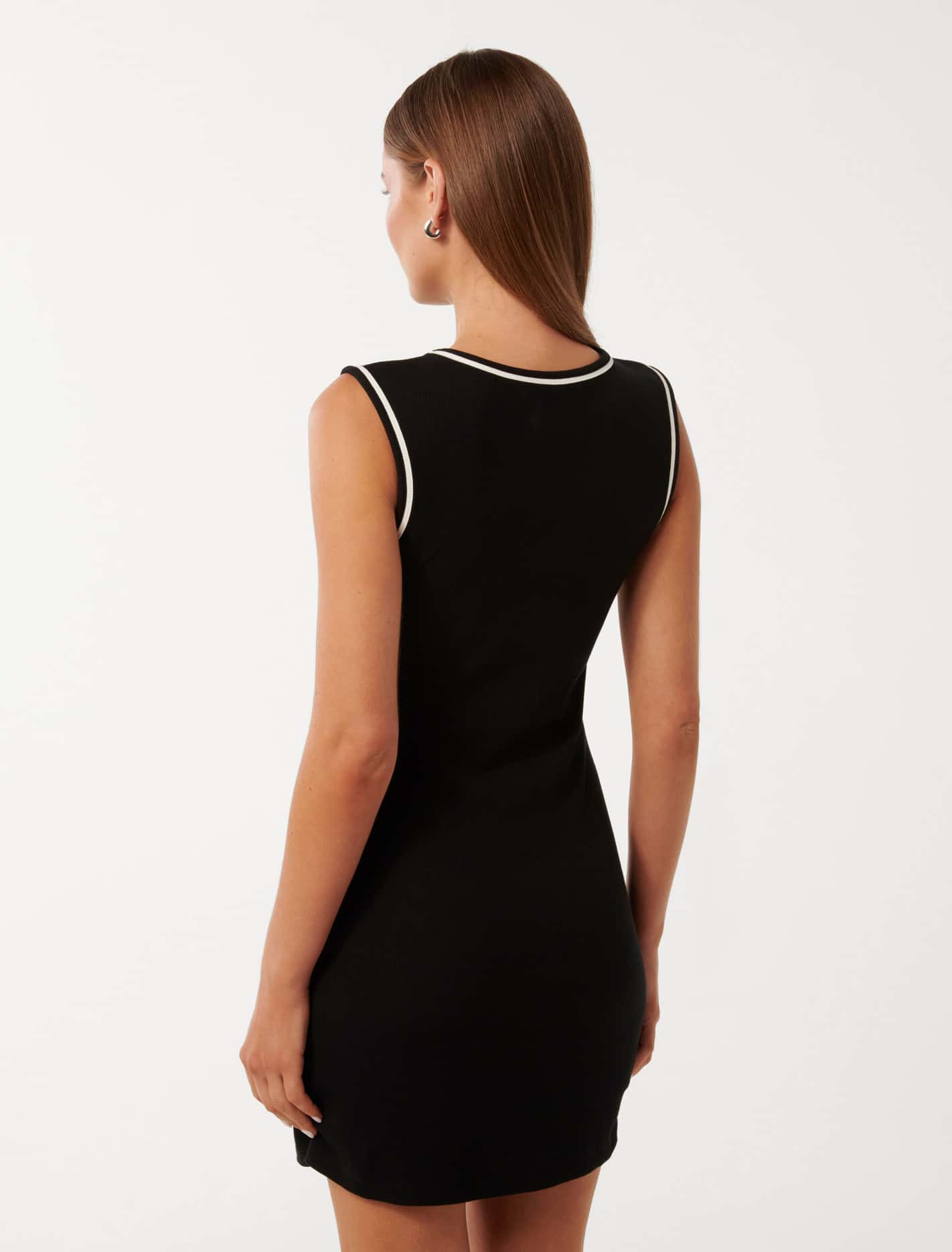 Tora Tipped Jersey Mini Dress Black