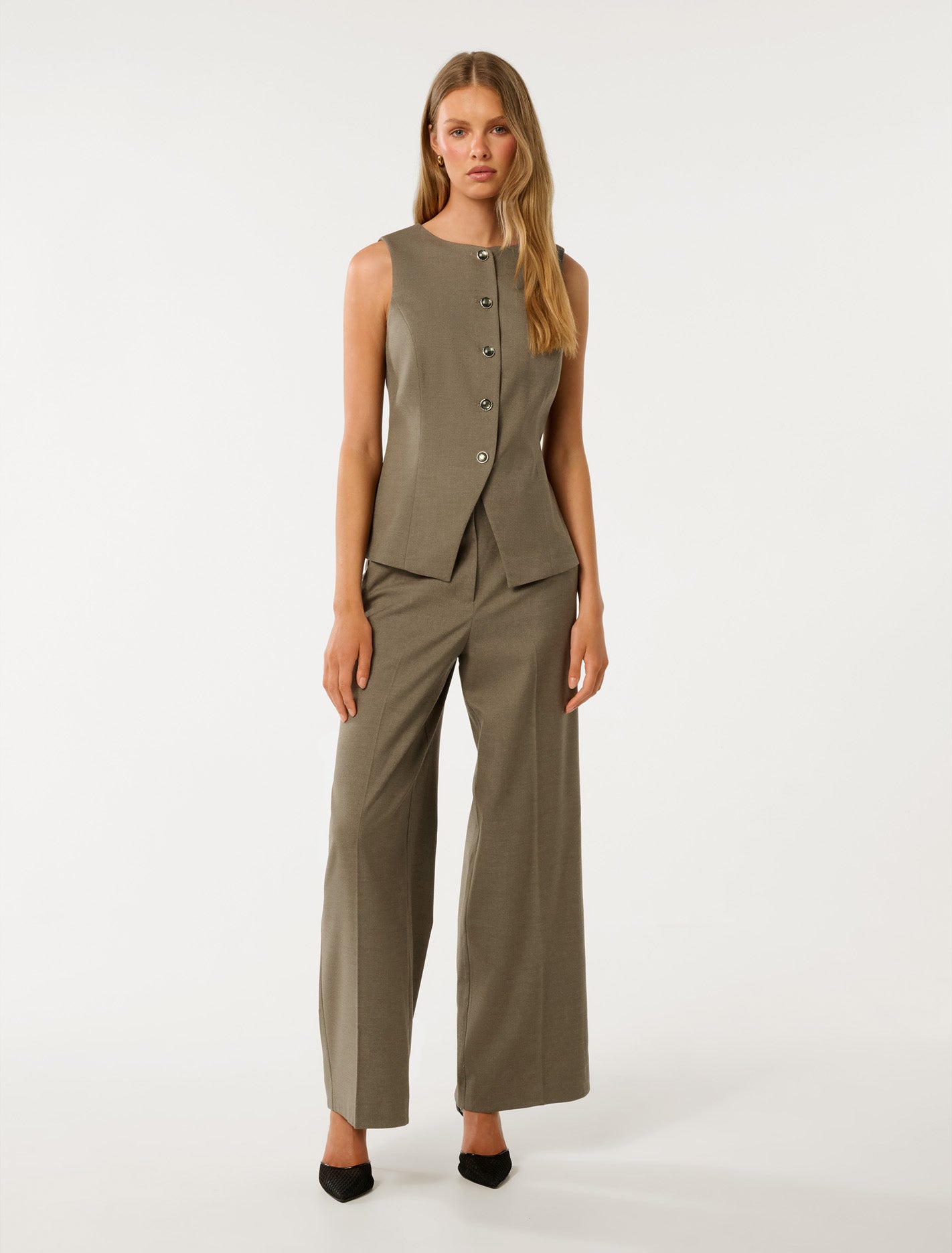Frieda Wide-Leg Pants Burnt Sage Suit