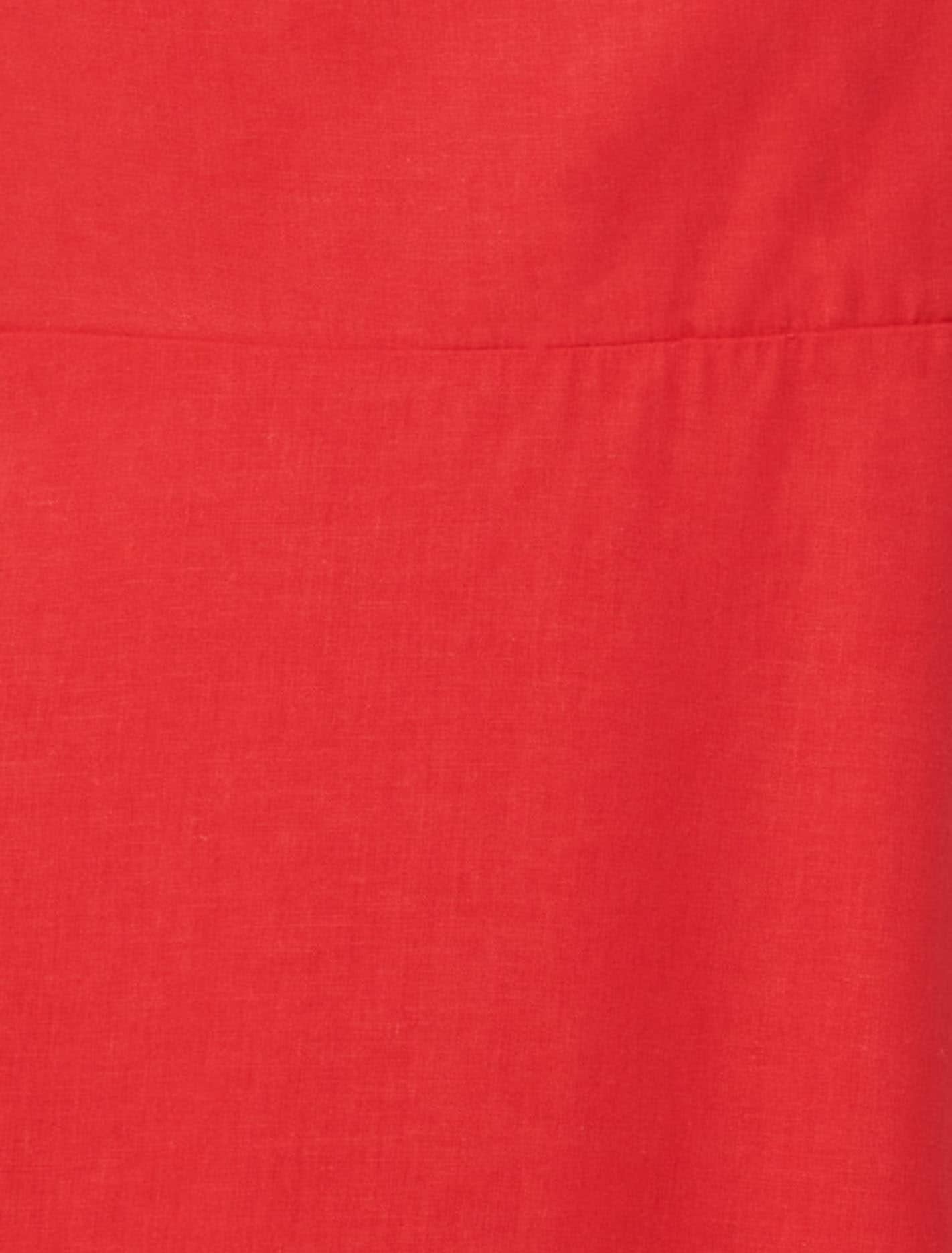 Tori Curve Puff-Sleeve Linen Midi Dress Heirloom Tomato