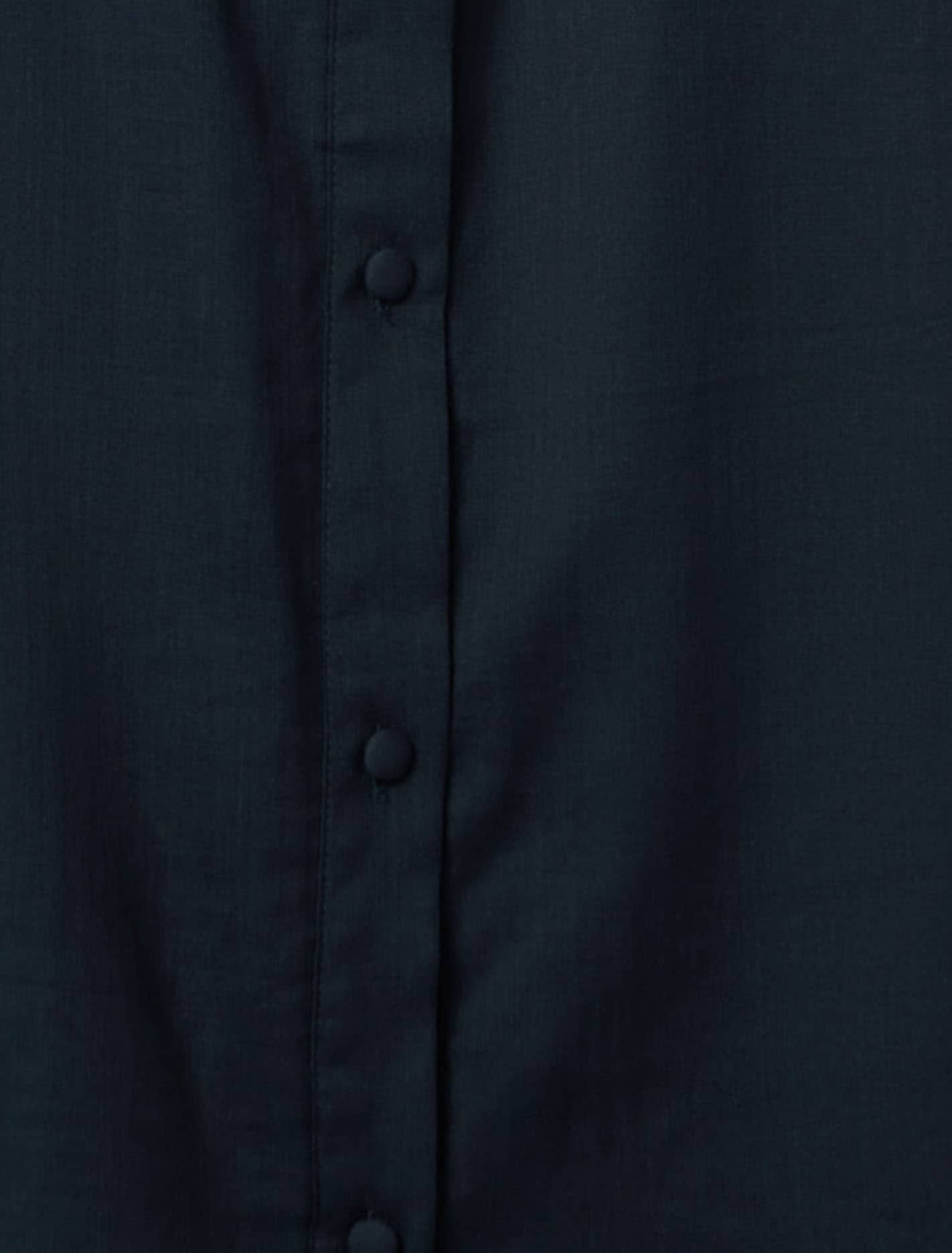 Luka Curve Trim-Detail Blouse Navy