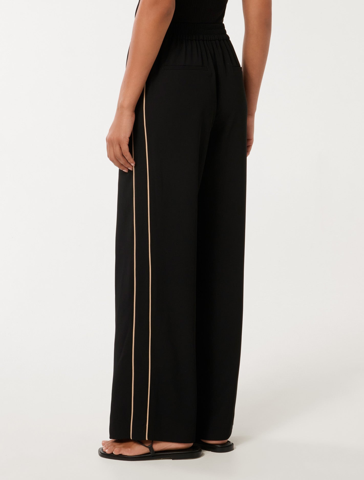Brandi Stripe Wide Leg Pant Black