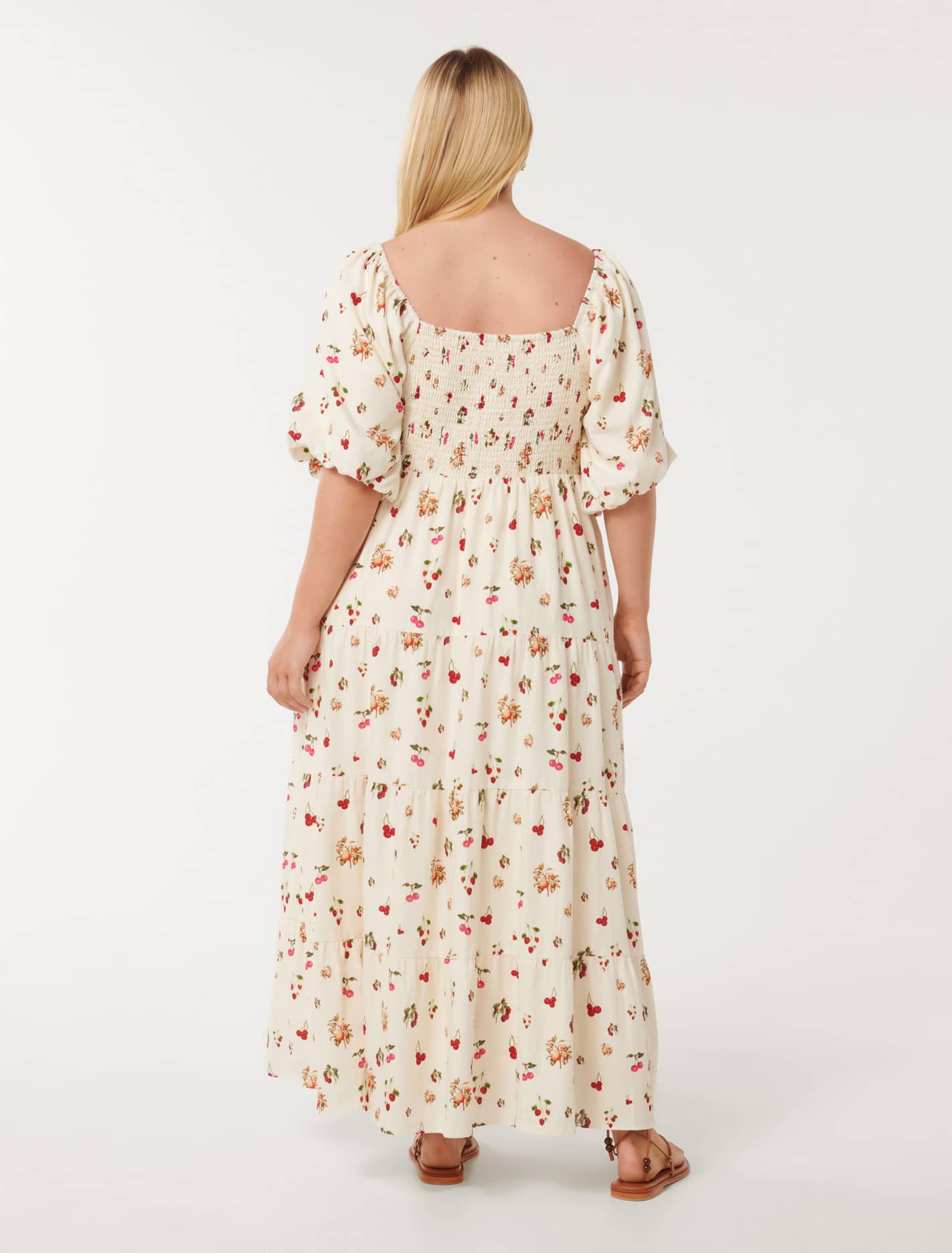 Brynleigh Curve Shirred Midi Dress Paola Tropical