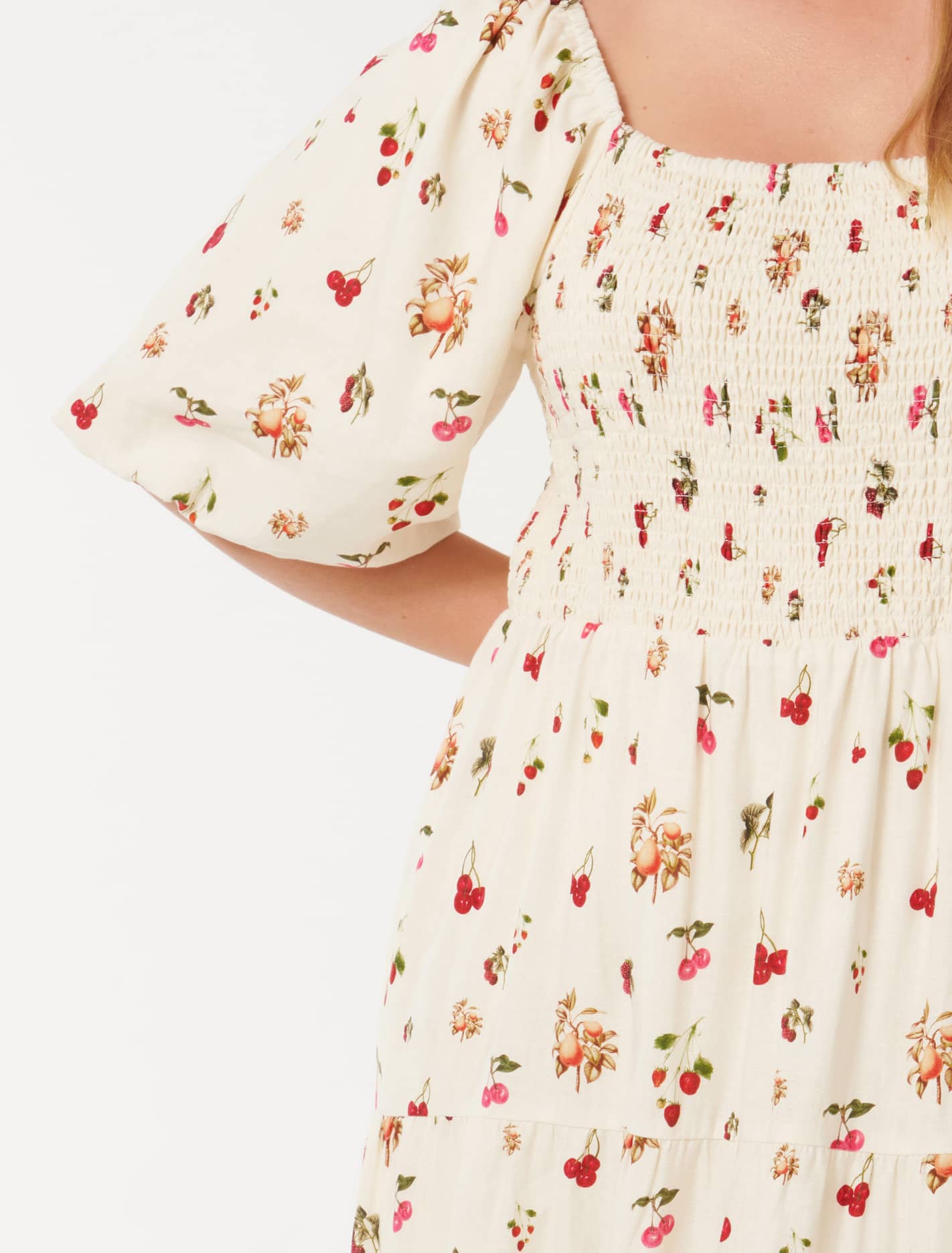 Brynleigh Curve Shirred Midi Dress Paola Tropical