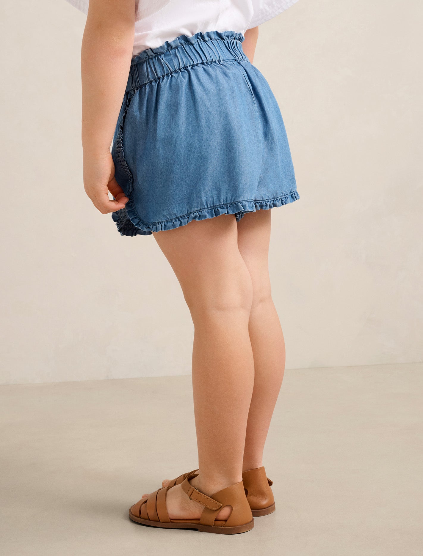 Hazel Paperbag Girls Short Sun Bleached Blue