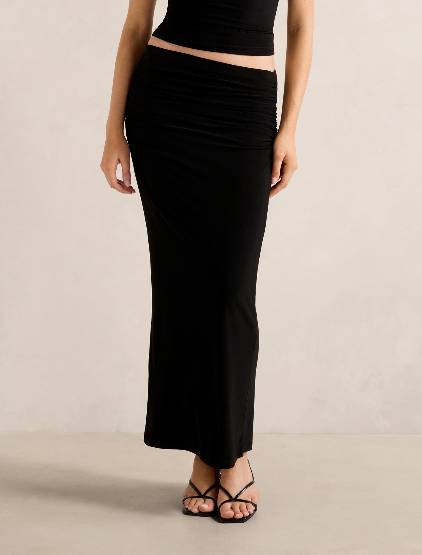 Jazelle Jersey Maxi Skirt Black Co-Ord