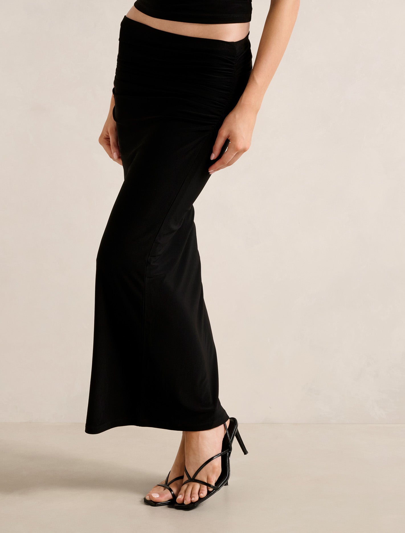 Jazelle Jersey Maxi Skirt Black Co-Ord