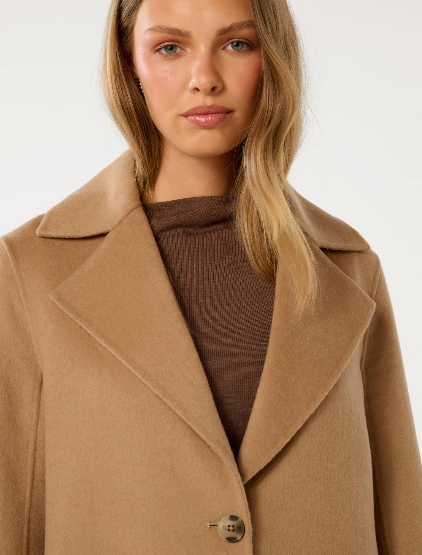 Madi Felled Mid-Length Coat Camel Marle
