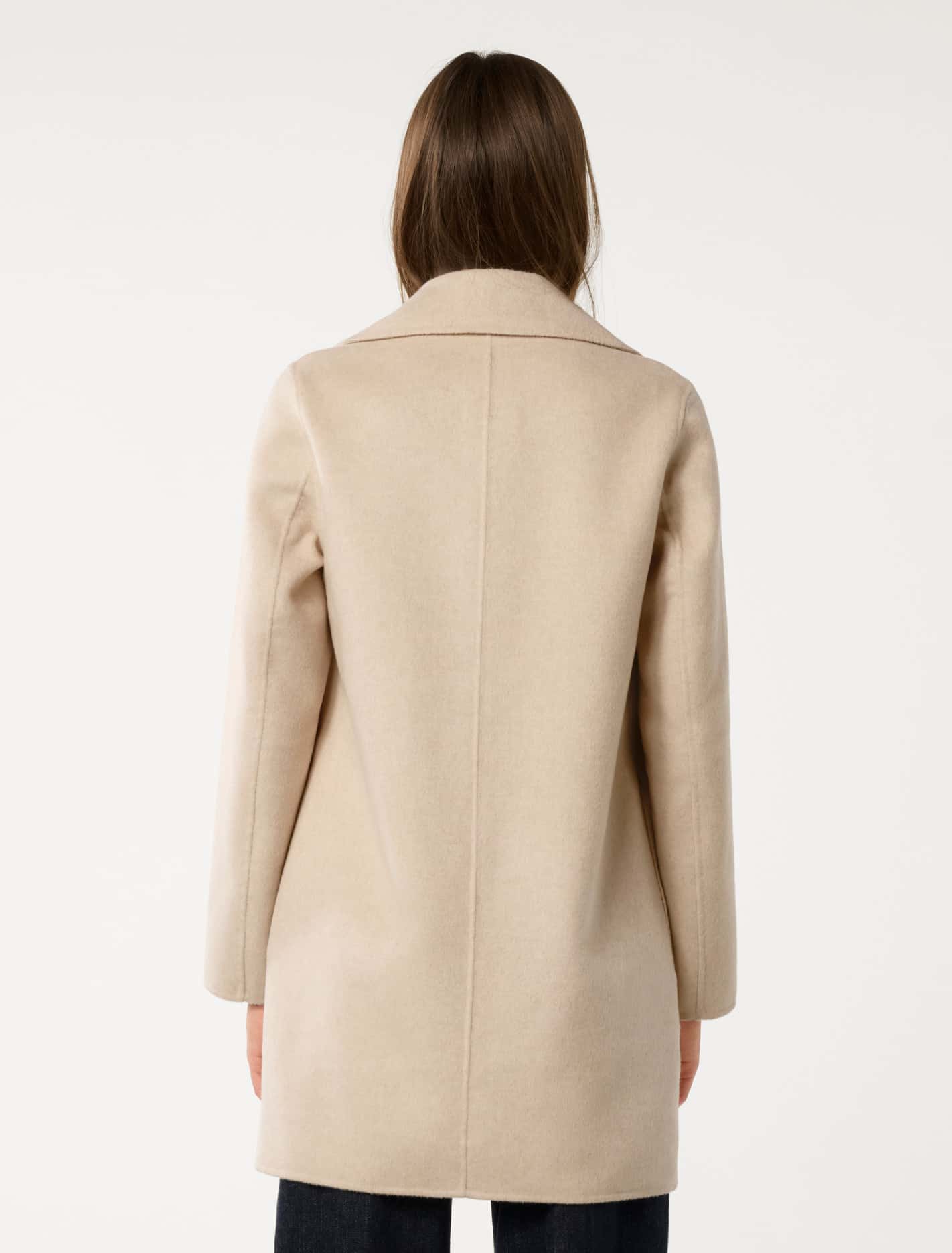 Madi Felled Mid Length Coat Soft Oatmeal