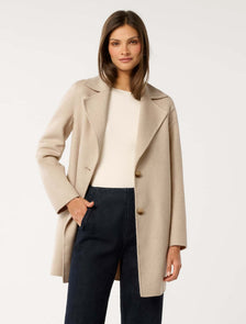 Madi Felled Mid Length Coat Soft Oatmeal