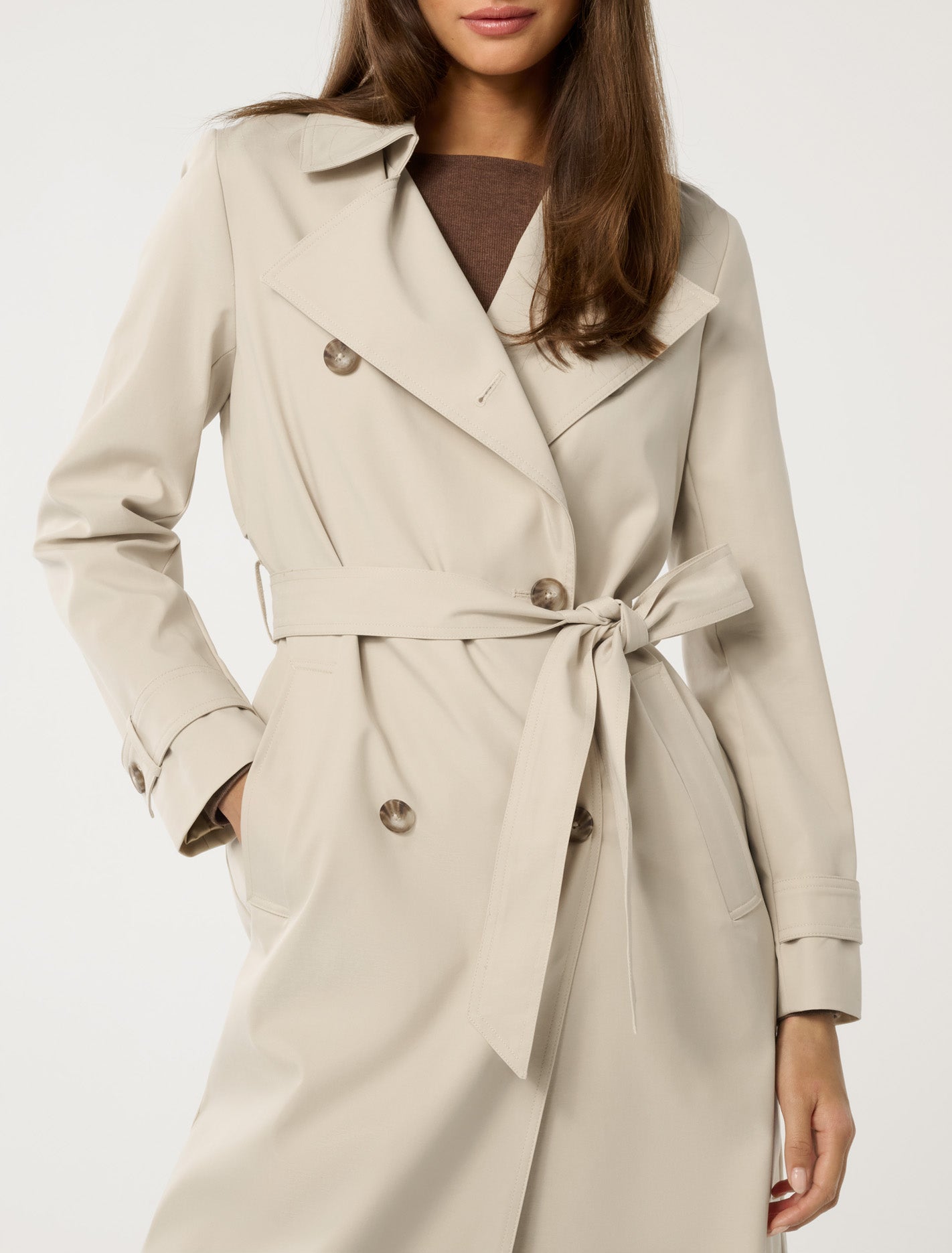 Stacey Soft Trench Coat Stone