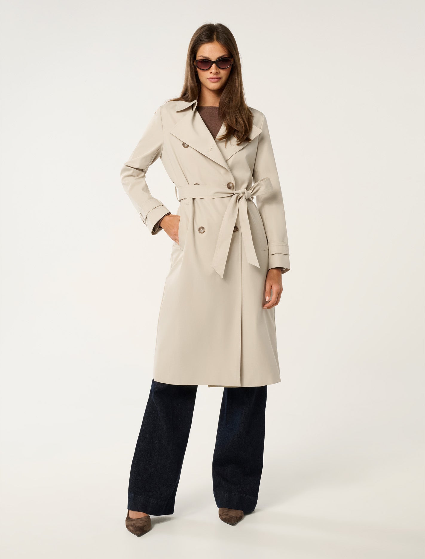 Stacey Soft Trench Coat Stone