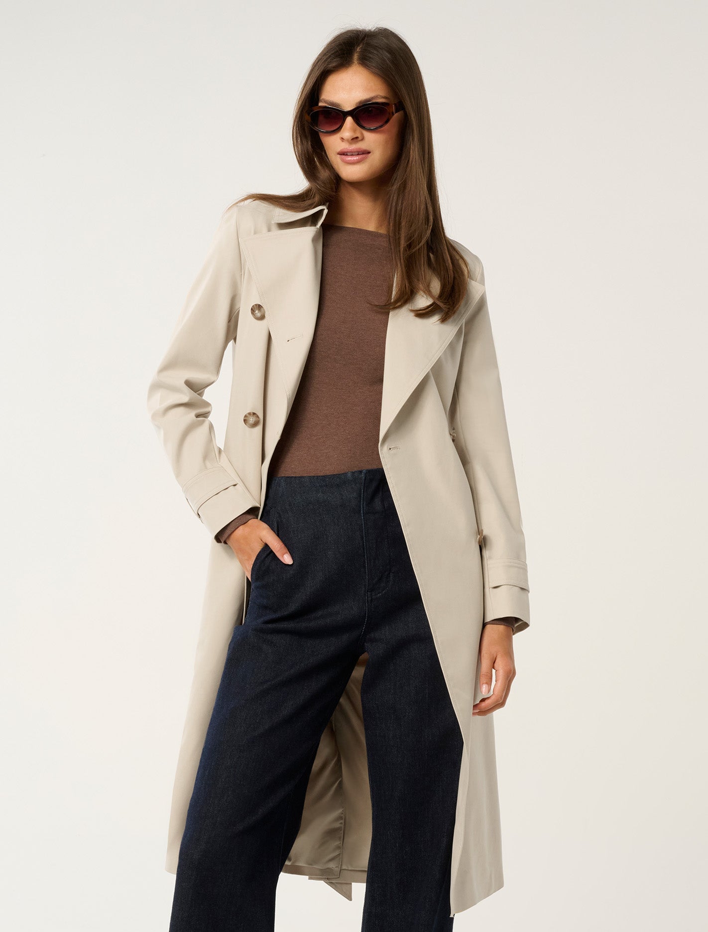 Stacey Soft Trench Coat Stone