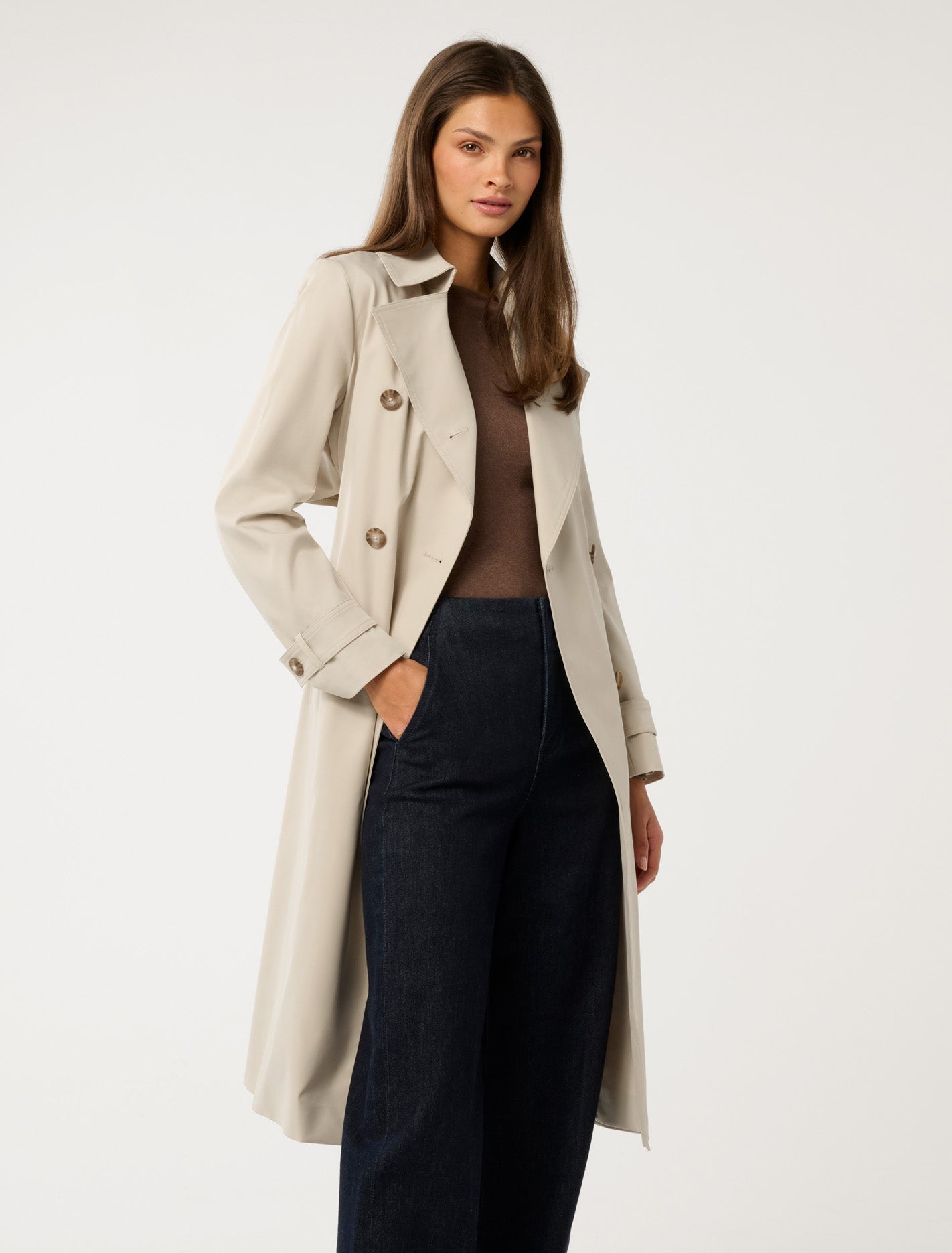 Stacey Soft Trench Coat Stone