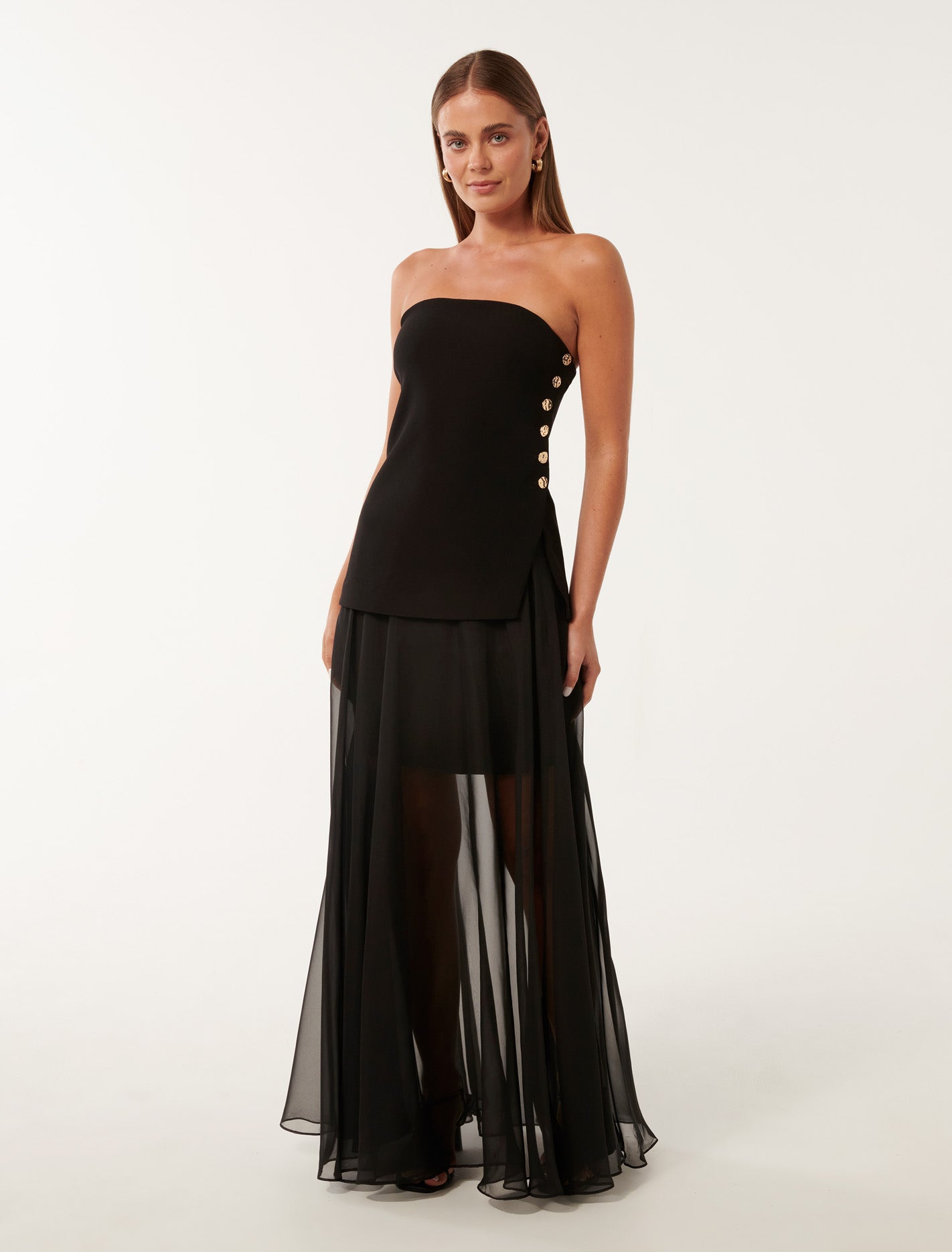 Lisette Sheer Maxi Skirt Black