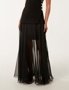 Lisette Sheer Maxi Skirt Black
