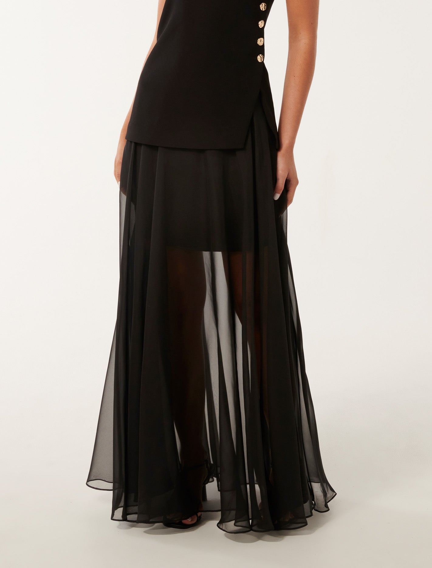 Lisette Sheer Maxi Skirt Black