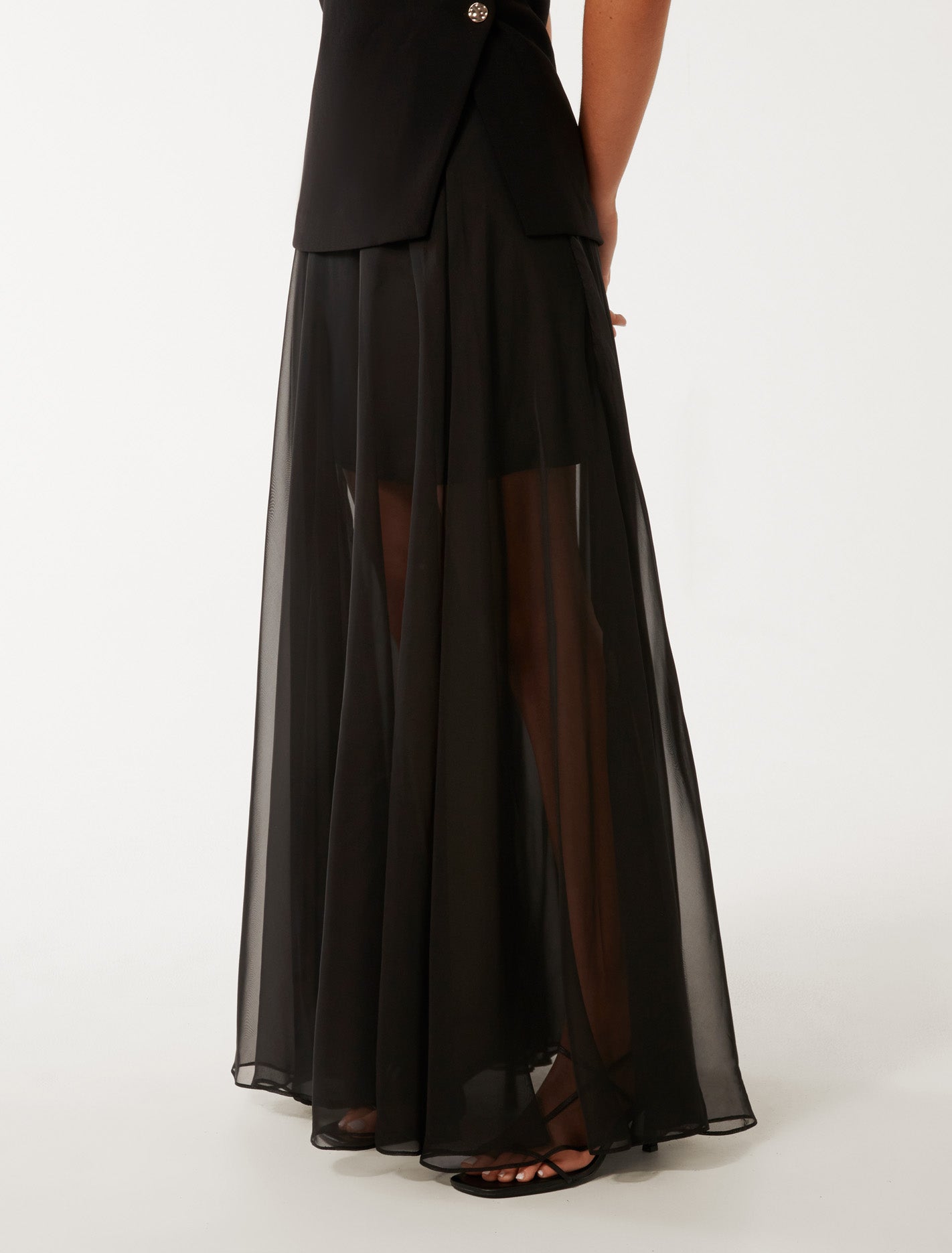 Lisette Sheer Maxi Skirt Black
