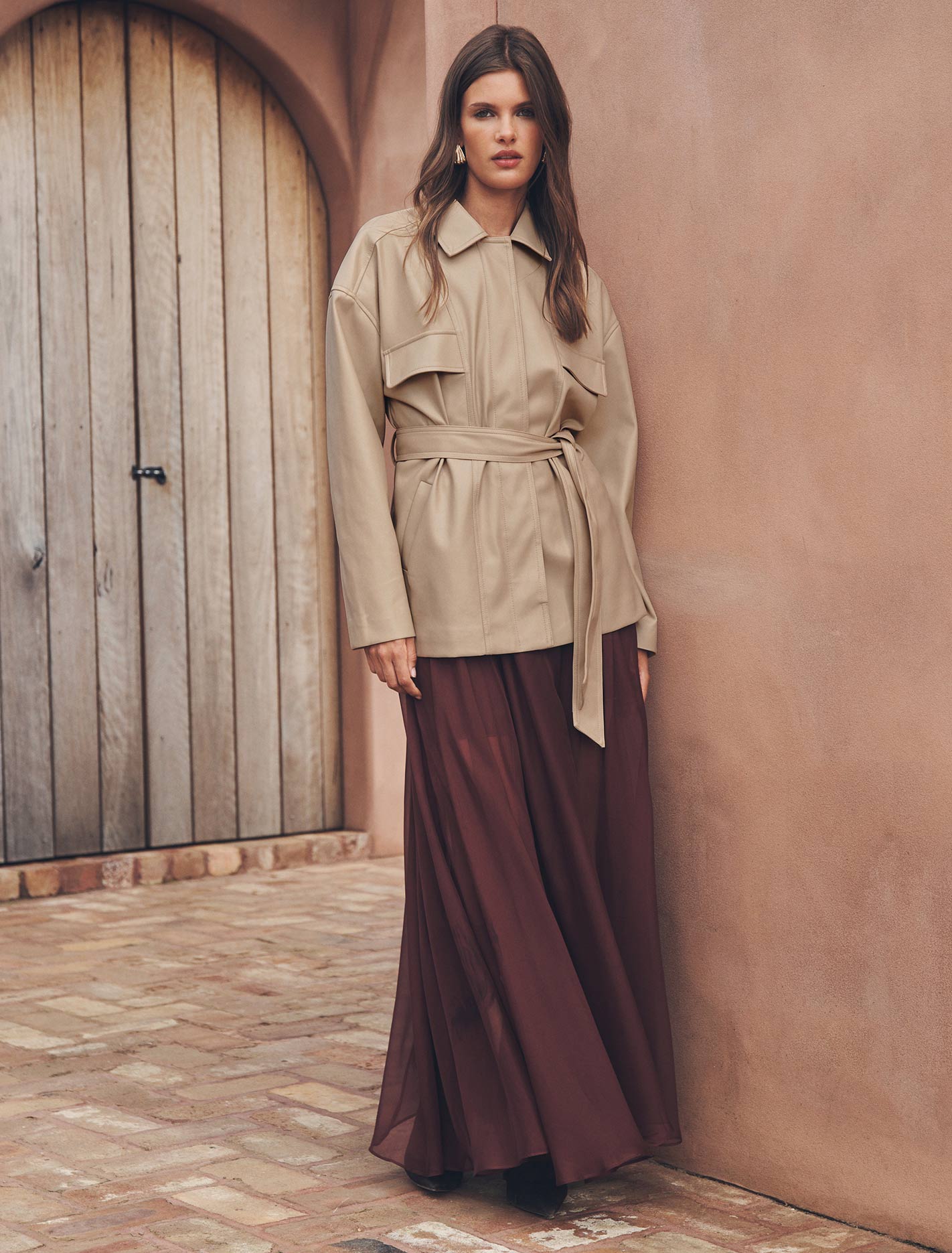 Lisette Sheer Maxi Skirt Bitter Chocolate