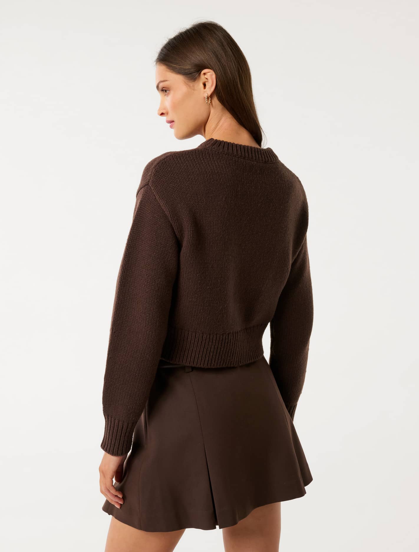 Matilda Knitted Crew-Neck Jumper Shadow Brown
