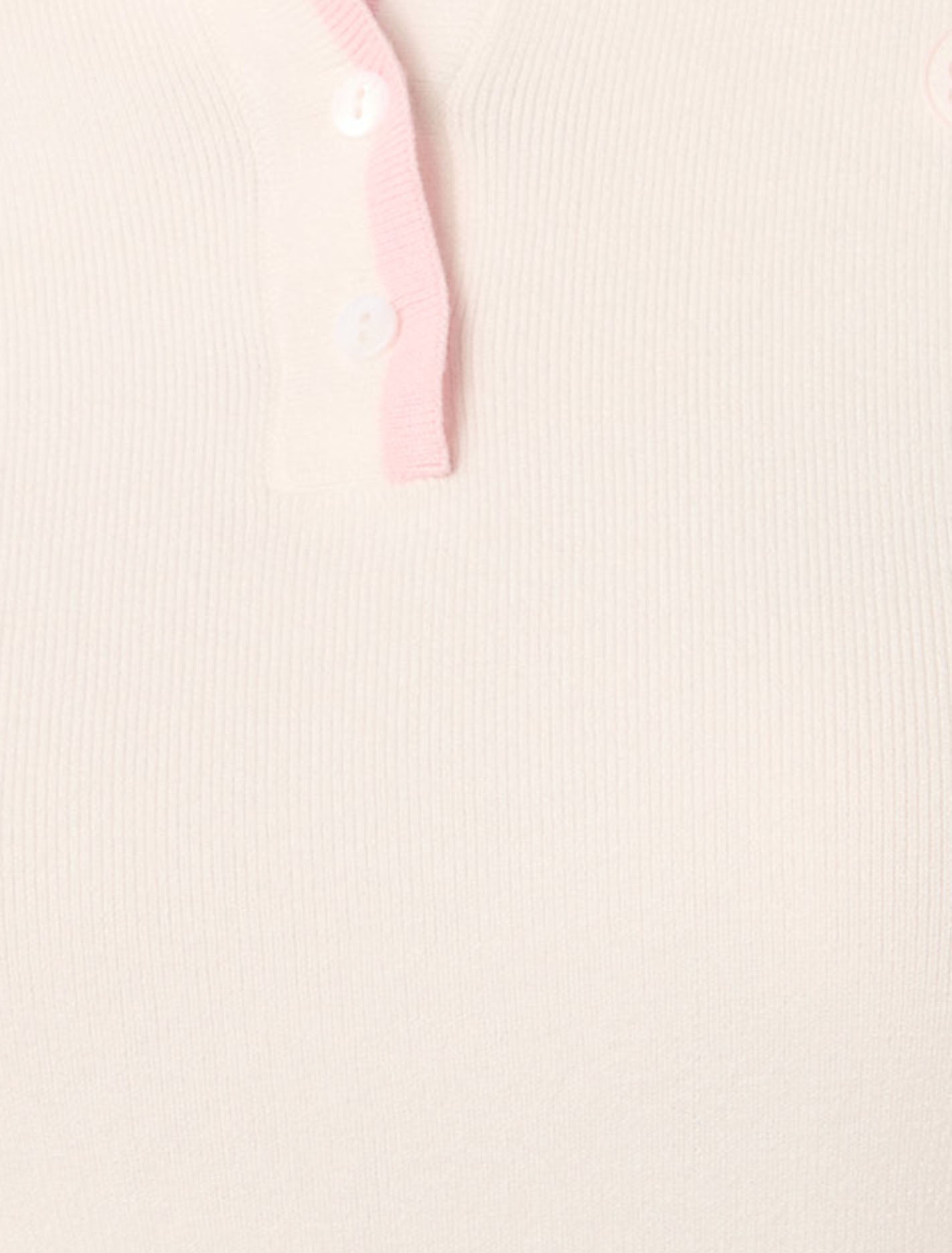 Polly Rib Polo Knit Top Porcelain/Pink