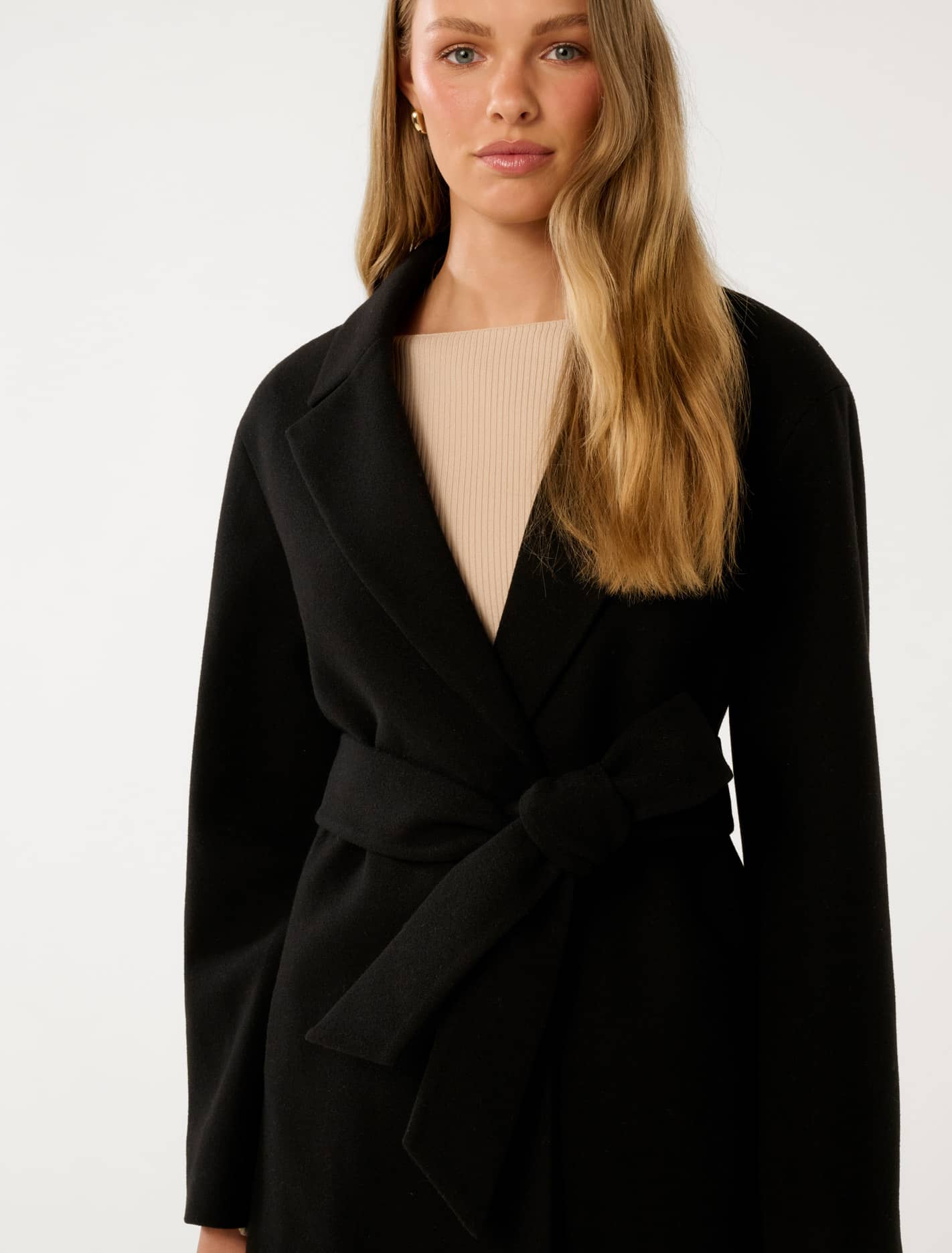 Adele Wrap Coat Black