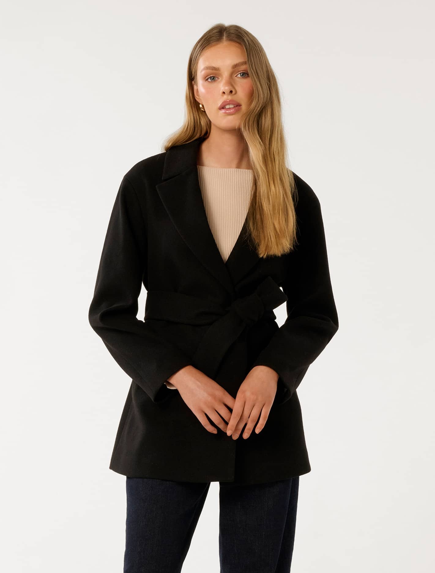 Adele Wrap Coat Black