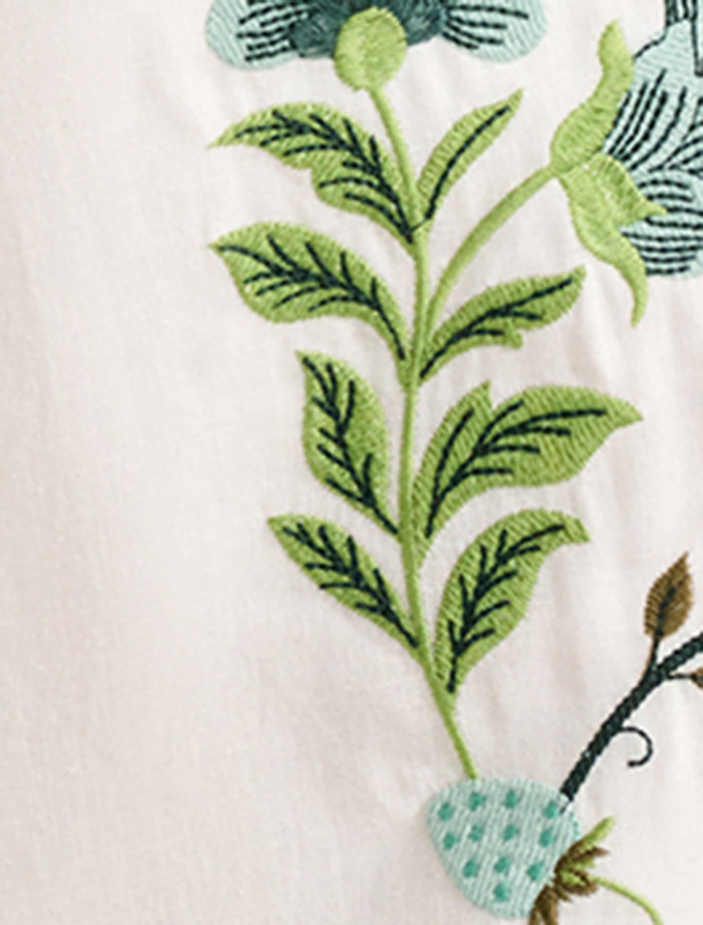 Beth Embroidered Shirt Dress Green Livia Floral